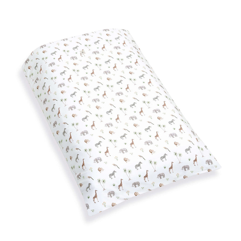 Nórdico de cuna bebé 70x140 cm en blanco con estampado de animales de jungla