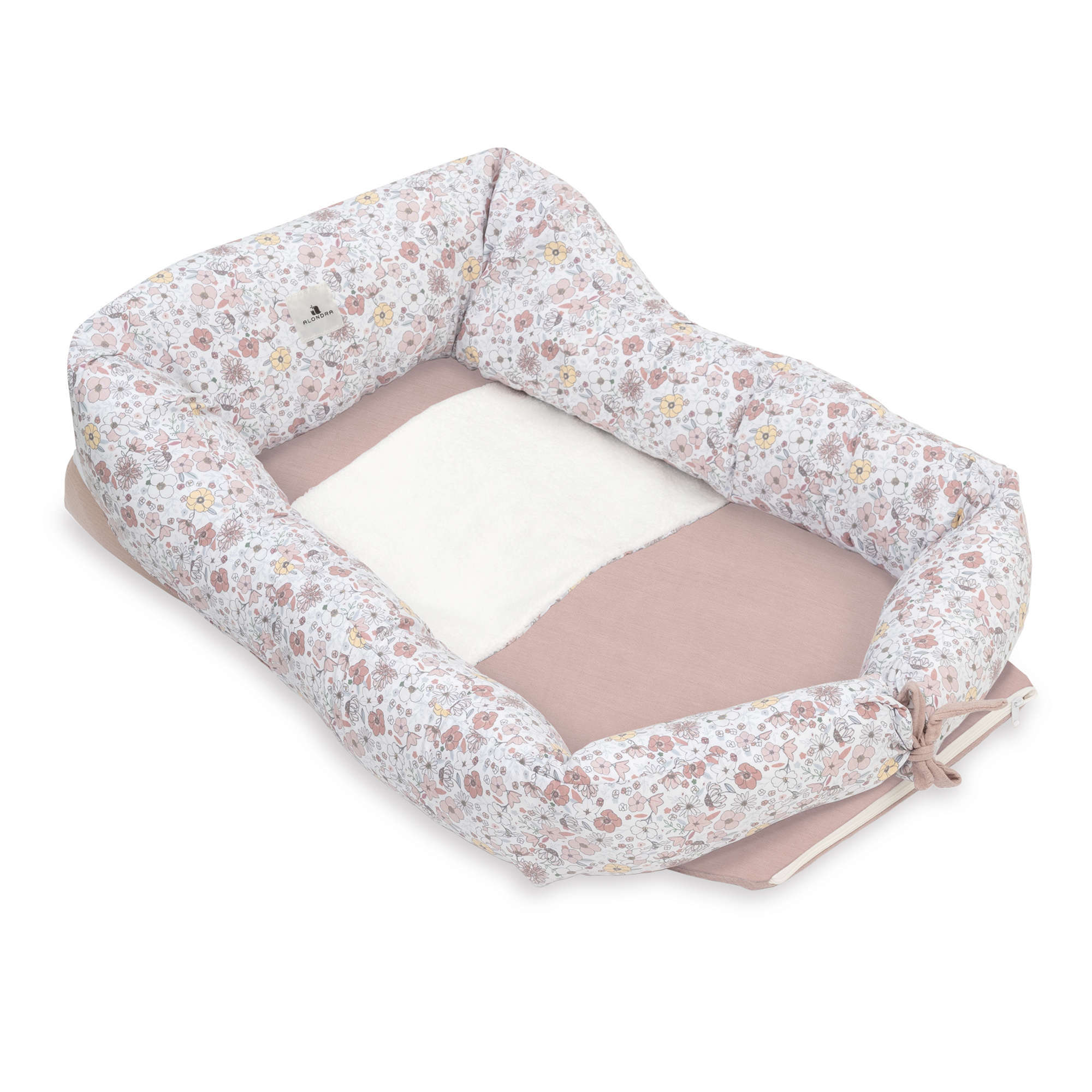 Nido colecho bebés (con cuña) flores rosa · Liberty 666C-132