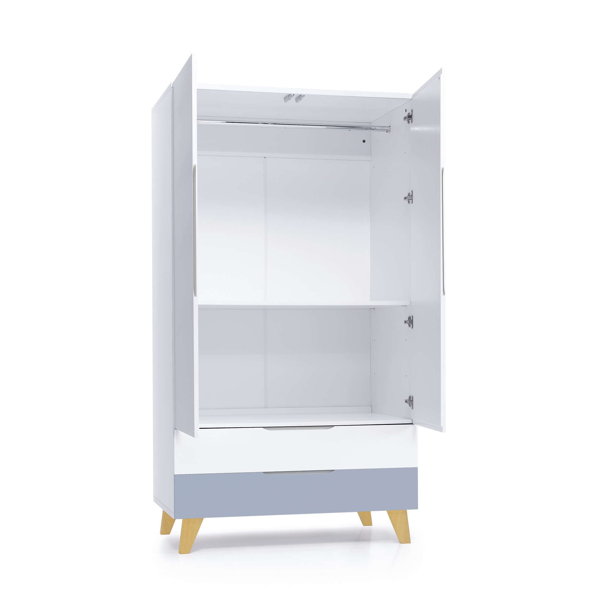 Armario infantil (2 puertas/2 cajones) con patas madera · Nomad