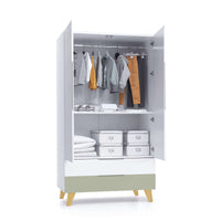 Armario infantil (2 puertas/2 cajones) con patas madera · Nomad