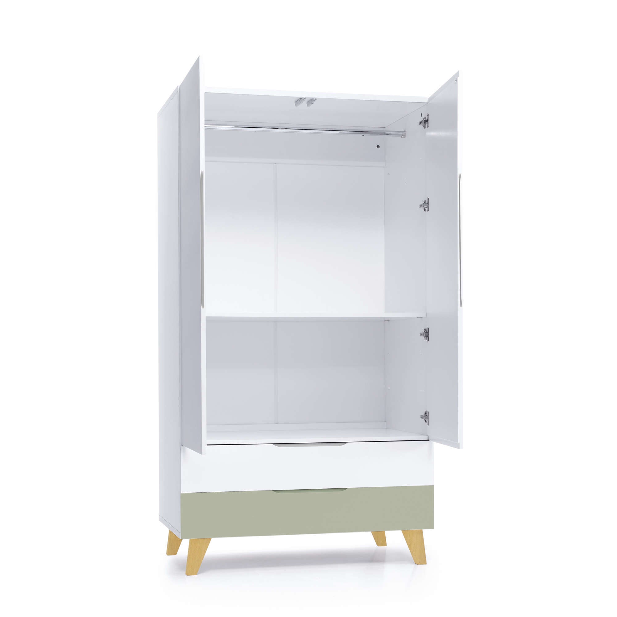 Armario infantil (2 puertas/2 cajones) con patas madera · Nomad