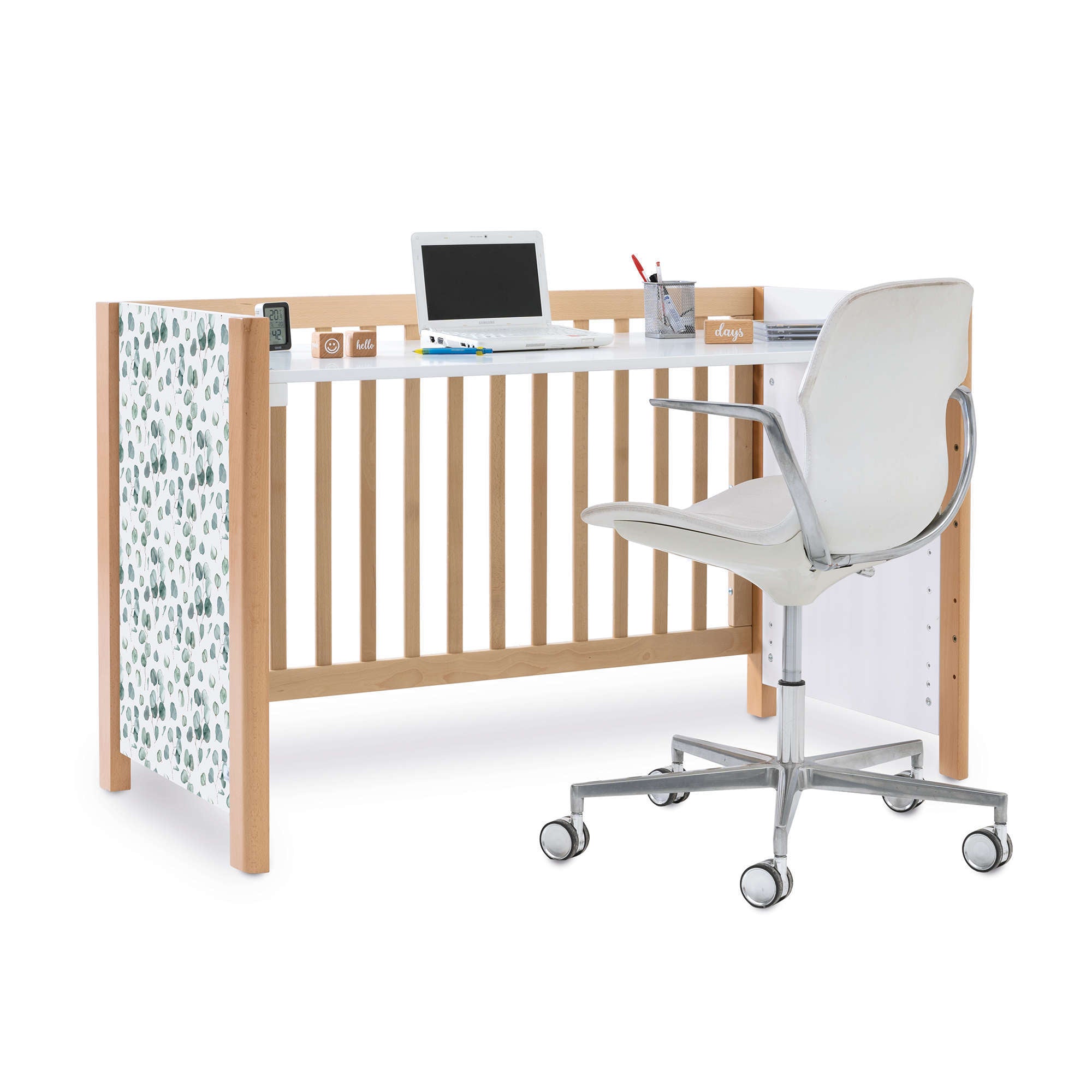 Set de cuna y cómoda infantil hojas eucalipto para niños · Lifestyle Musgo