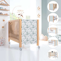 Cuna 60x120 cm madera con vinilo hojas eucalipto · Ombra Musgo C167V-M9577-118