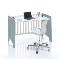 Set de cuna 60x120 cm y bañera para bebé en blanco y verde eucalipto