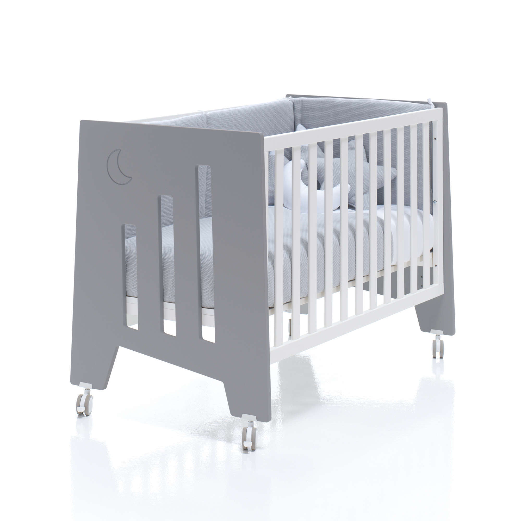 Minicuna 60x80 cm y cuna 60x120 cm (7en1) antracita · Omni Tre Antracita C181T-M7758