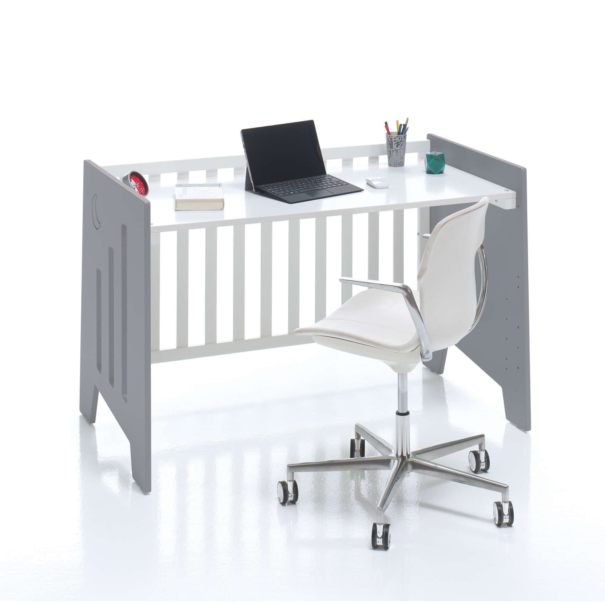 Minicuna 60x80 cm y cuna 60x120 cm (7en1) antracita · Omni Tre Antracita C181T-M7758