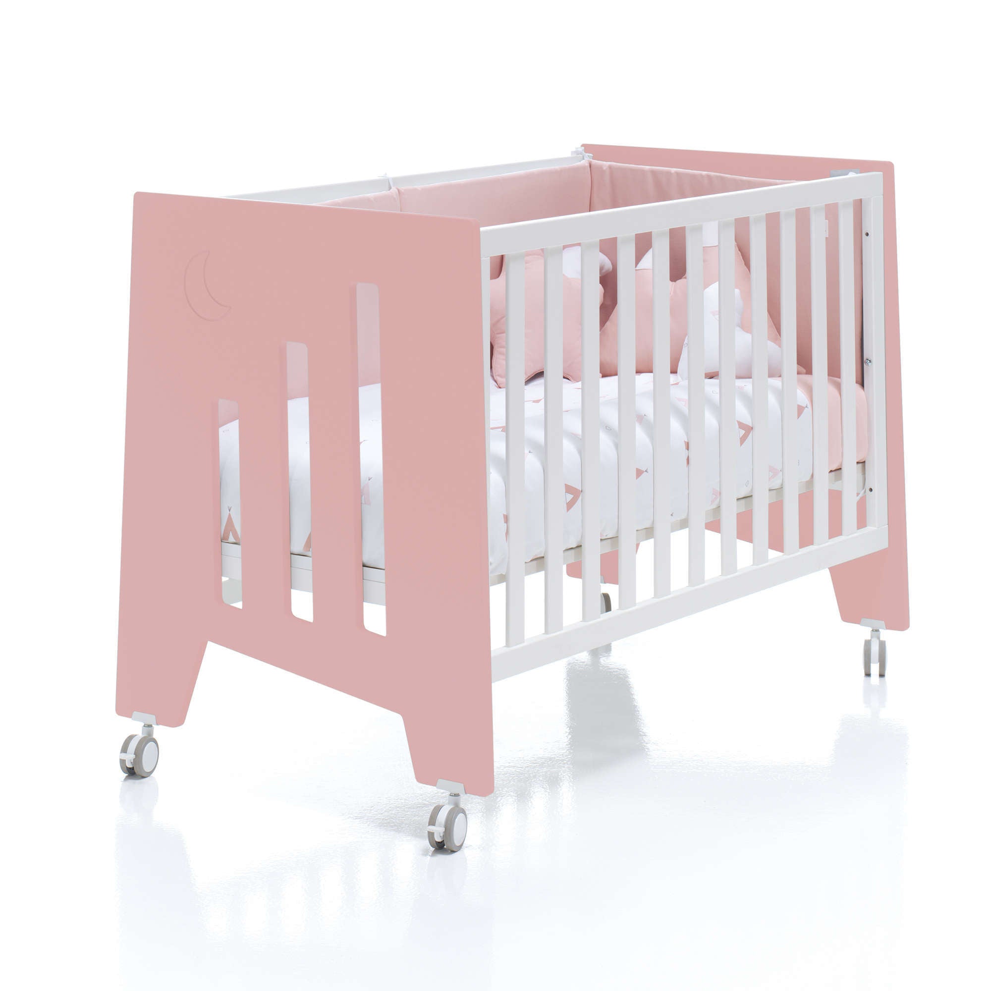 Minicuna 60x80 cm y cuna 60x120 cm (7en1) rosa · Omni Tre Quarzo C181T-M7759