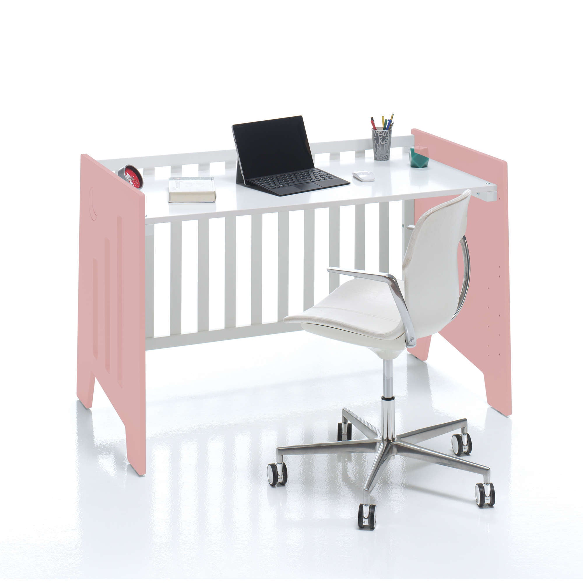 Minicuna 60x80 cm y cuna 60x120 cm (7en1) rosa · Omni Tre Quarzo C181T-M7759