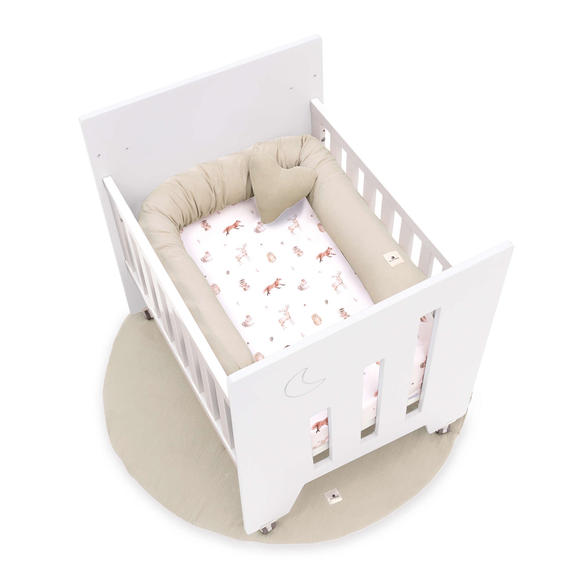 Minicuna de colecho (5en1) con ruedas 60x80 cm blanca · Omni Uno White C181A-M7700