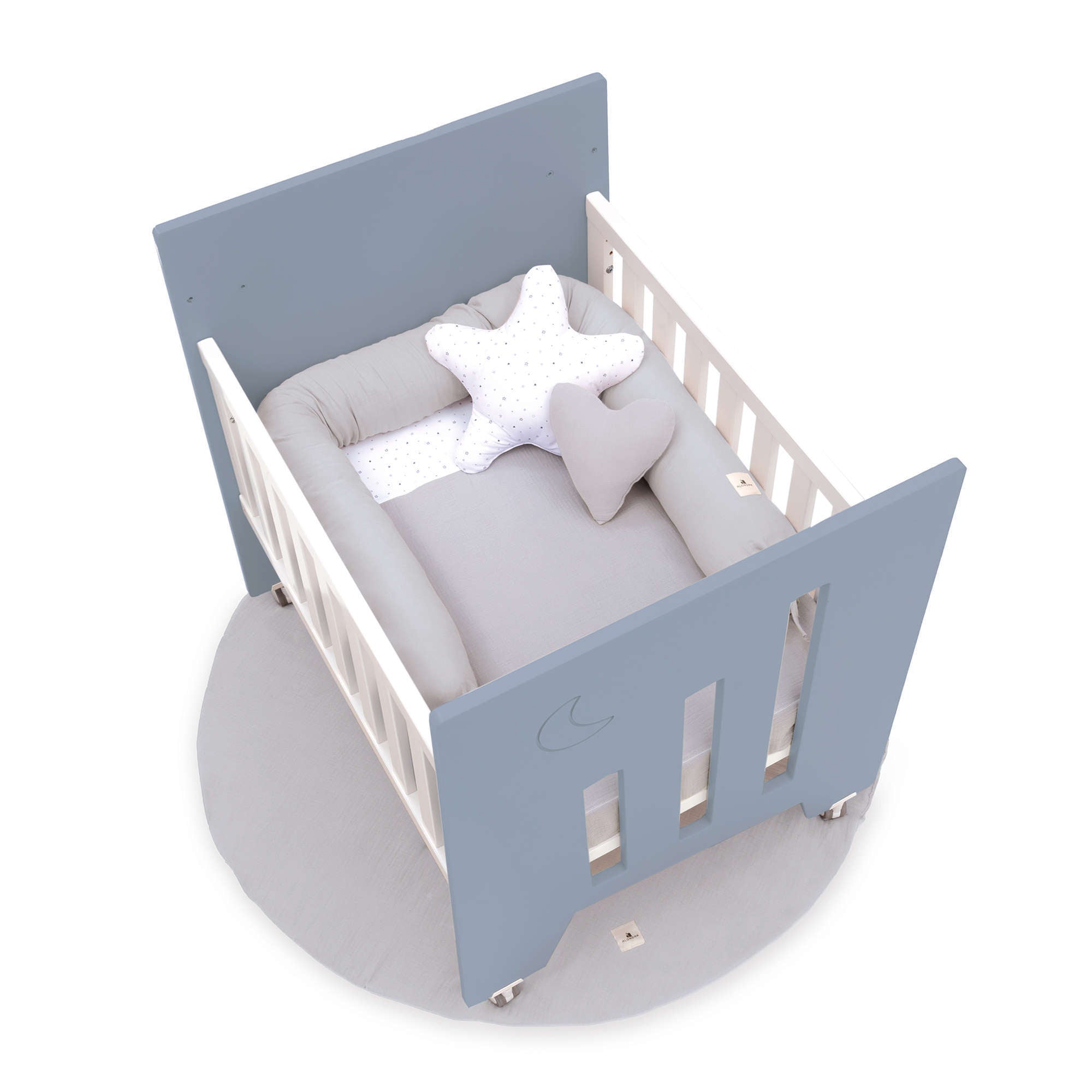 Minicuna de colecho (5en1) con ruedas 60x80 cm azul · Omni Uno Blue denim C181A-M7741
