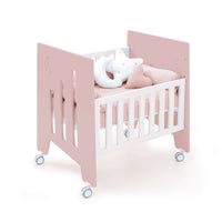 Minicuna colecho (5en1) con ruedas 60x80 cm rosa claro · Omni Uno Flamingo C181A-M7742