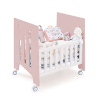 Minicuna colecho (5en1) con ruedas 60x80 cm rosa claro · Omni Uno Flamingo C181A-M7742