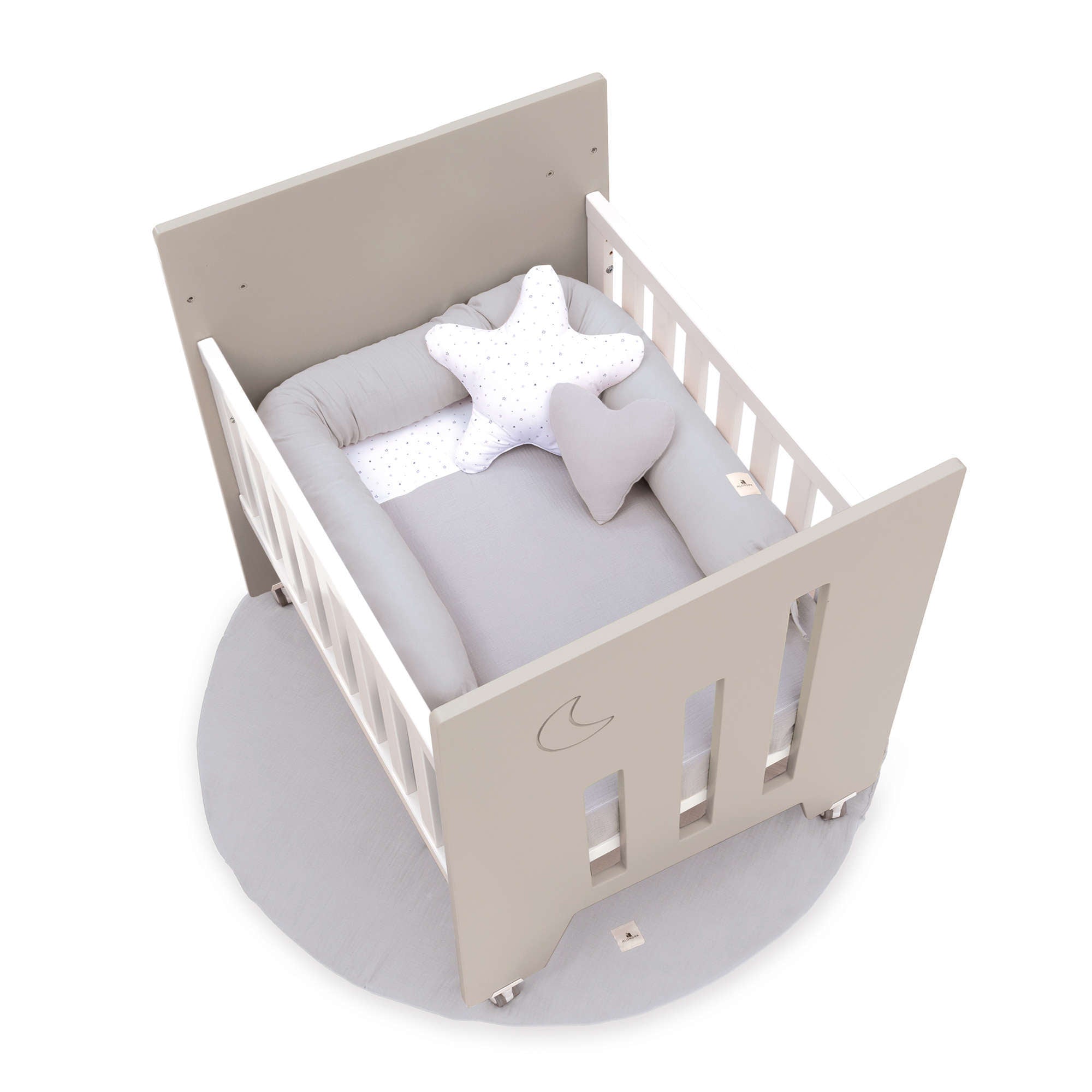 Minicuna colecho (5en1) con ruedas 60x80 cm beige · Omni Uno Arena C181A-M7753