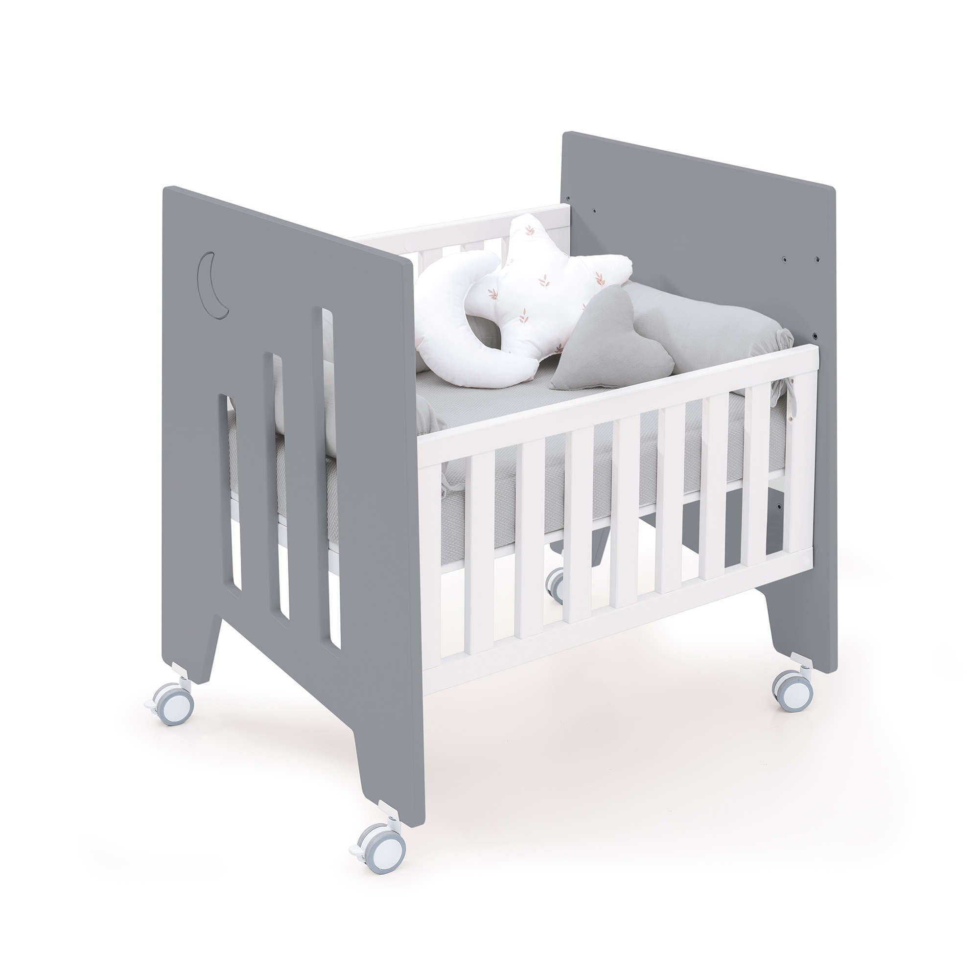 Minicuna 60x80 cm y cuna 60x120 cm (7en1) antracita · Omni Tre Antracita C181T-M7758
