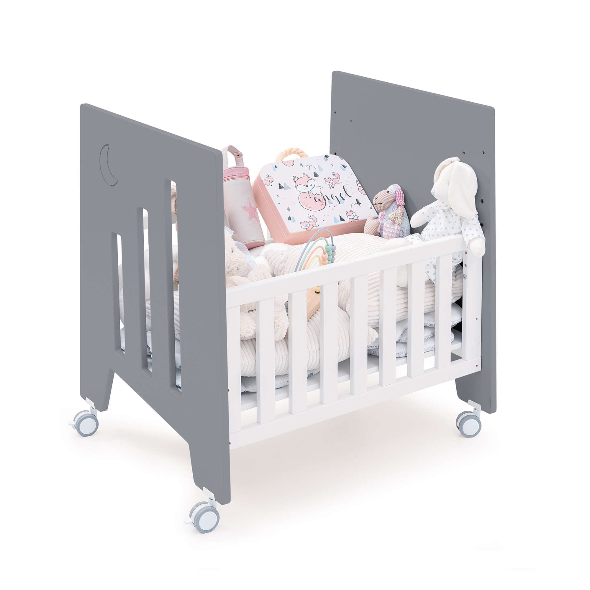 Minicuna 60x80 cm y cuna 60x120 cm (7en1) antracita · Omni Tre Antracita C181T-M7758