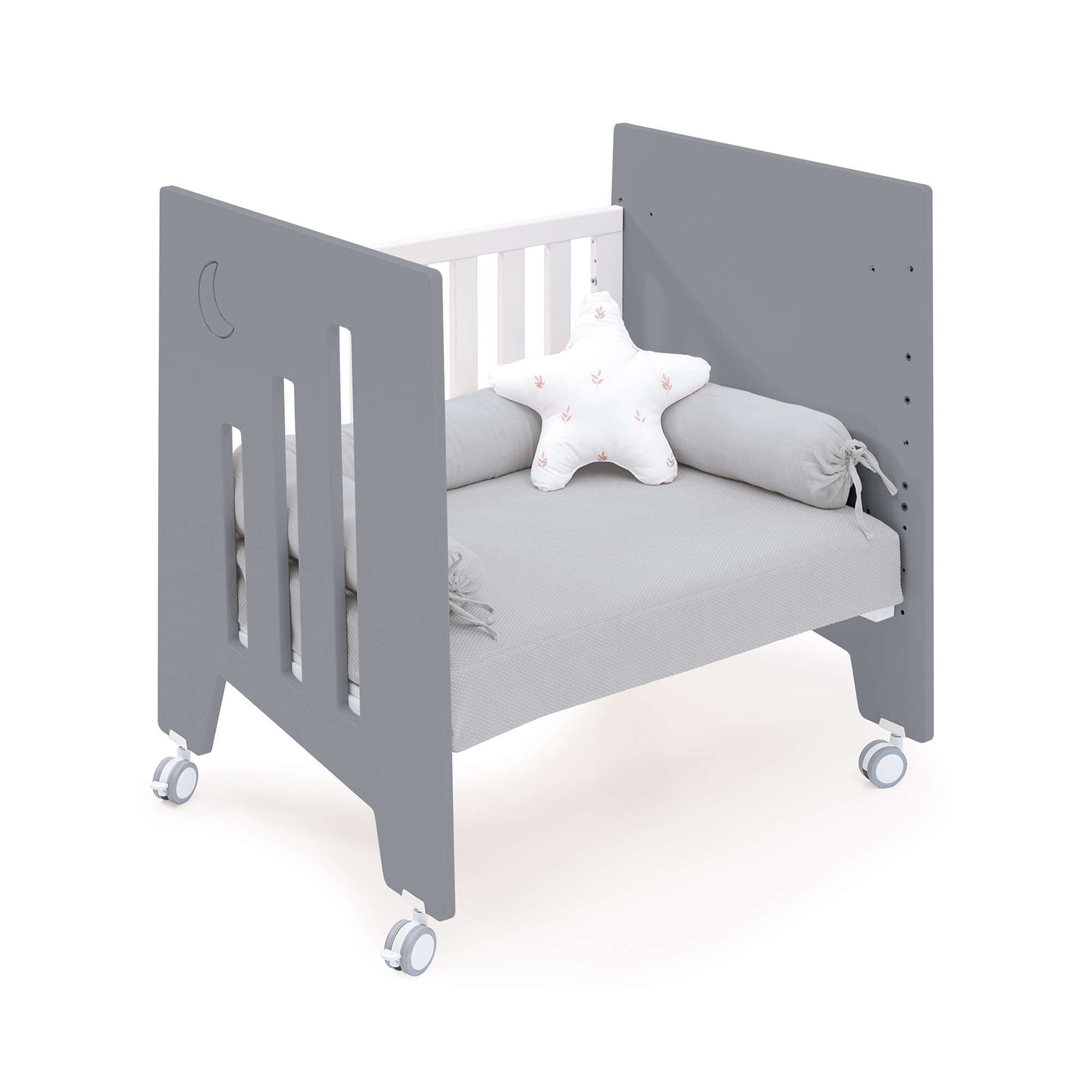 Minicuna 60x80 cm y cuna 60x120 cm (7en1) antracita · Omni Tre Antracita C181T-M7758