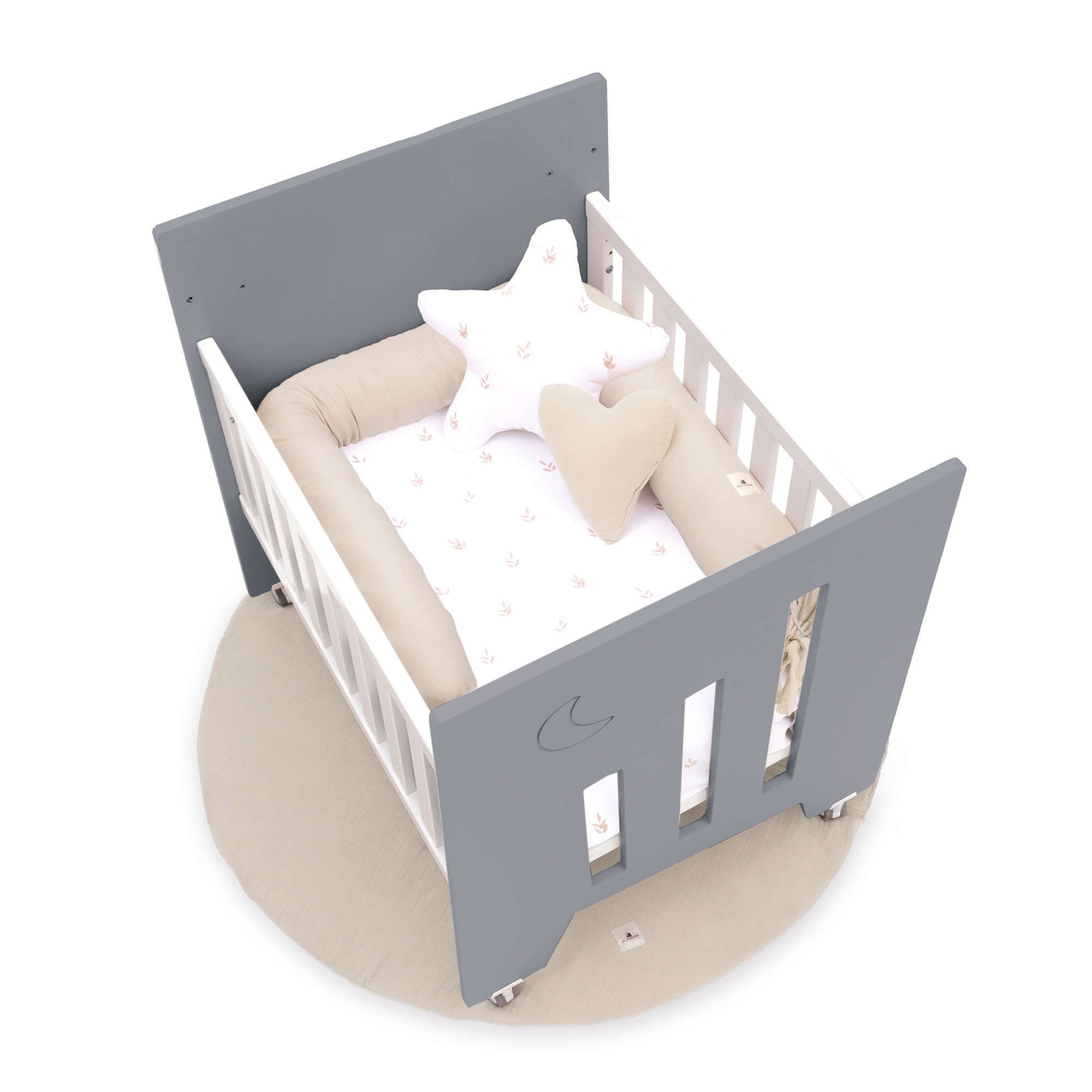 Minicuna colecho (5en1) con ruedas 60x80 cm antracita · Omni Uno Antracita C181A-M7758