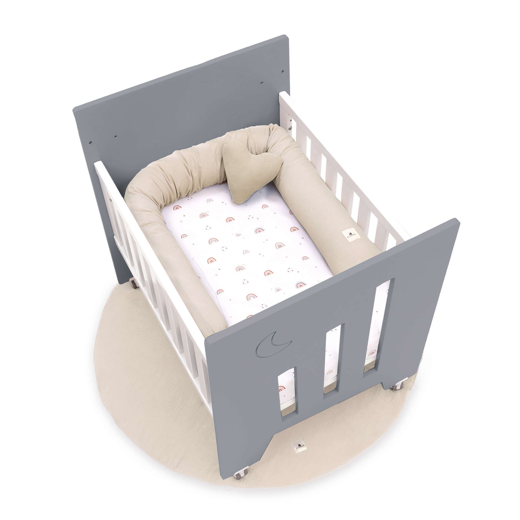 Minicuna colecho (5en1) con ruedas 60x80 cm antracita · Omni Uno Antracita C181A-M7758
