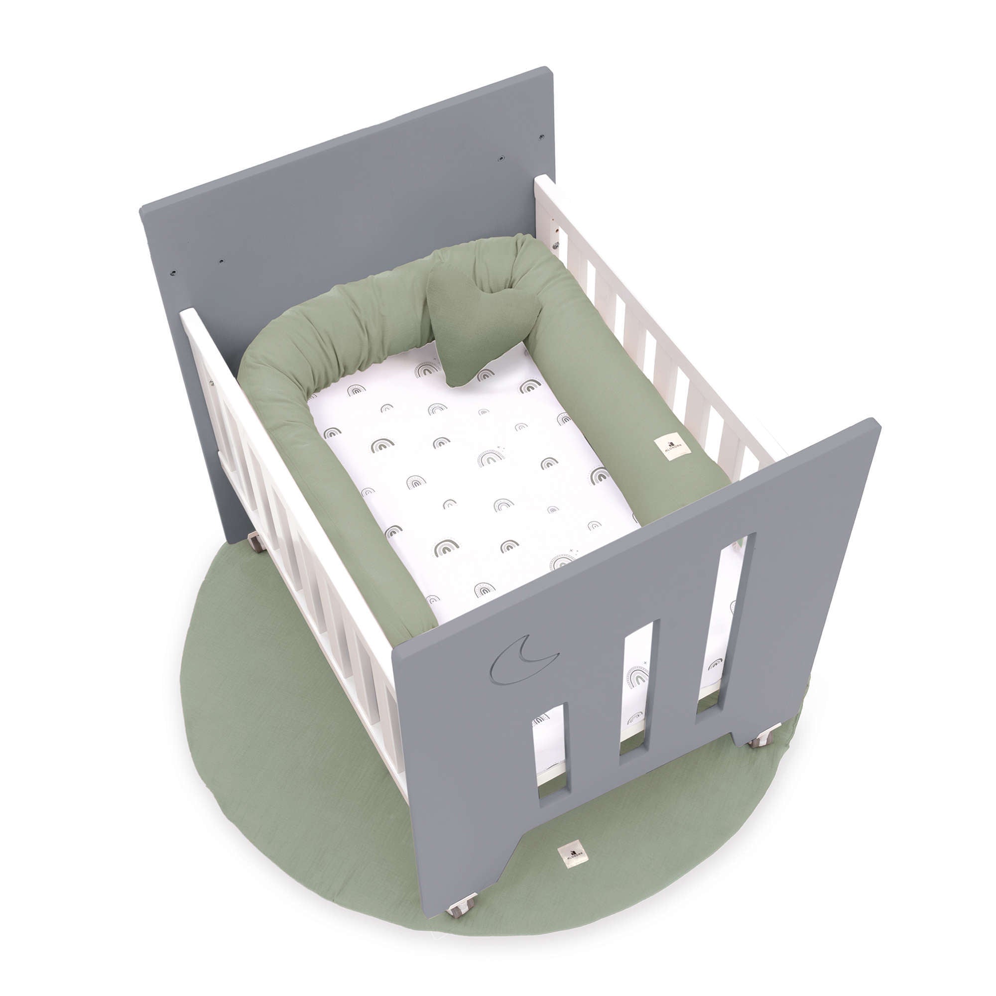Minicuna colecho (5en1) con ruedas 60x80 cm antracita · Omni Uno Antracita C181A-M7758