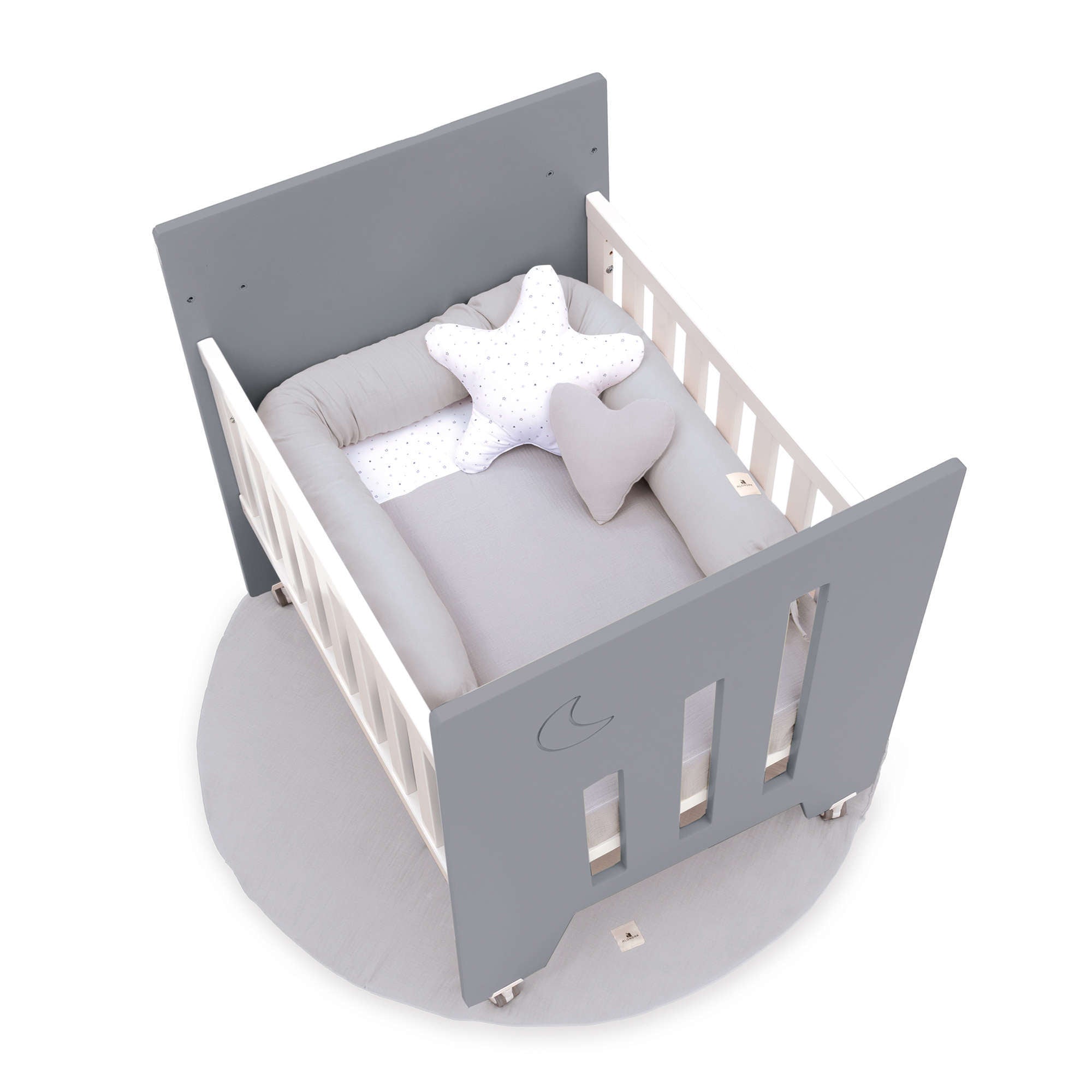 Minicuna colecho (5en1) con ruedas 60x80 cm antracita · Omni Uno Antracita C181A-M7758