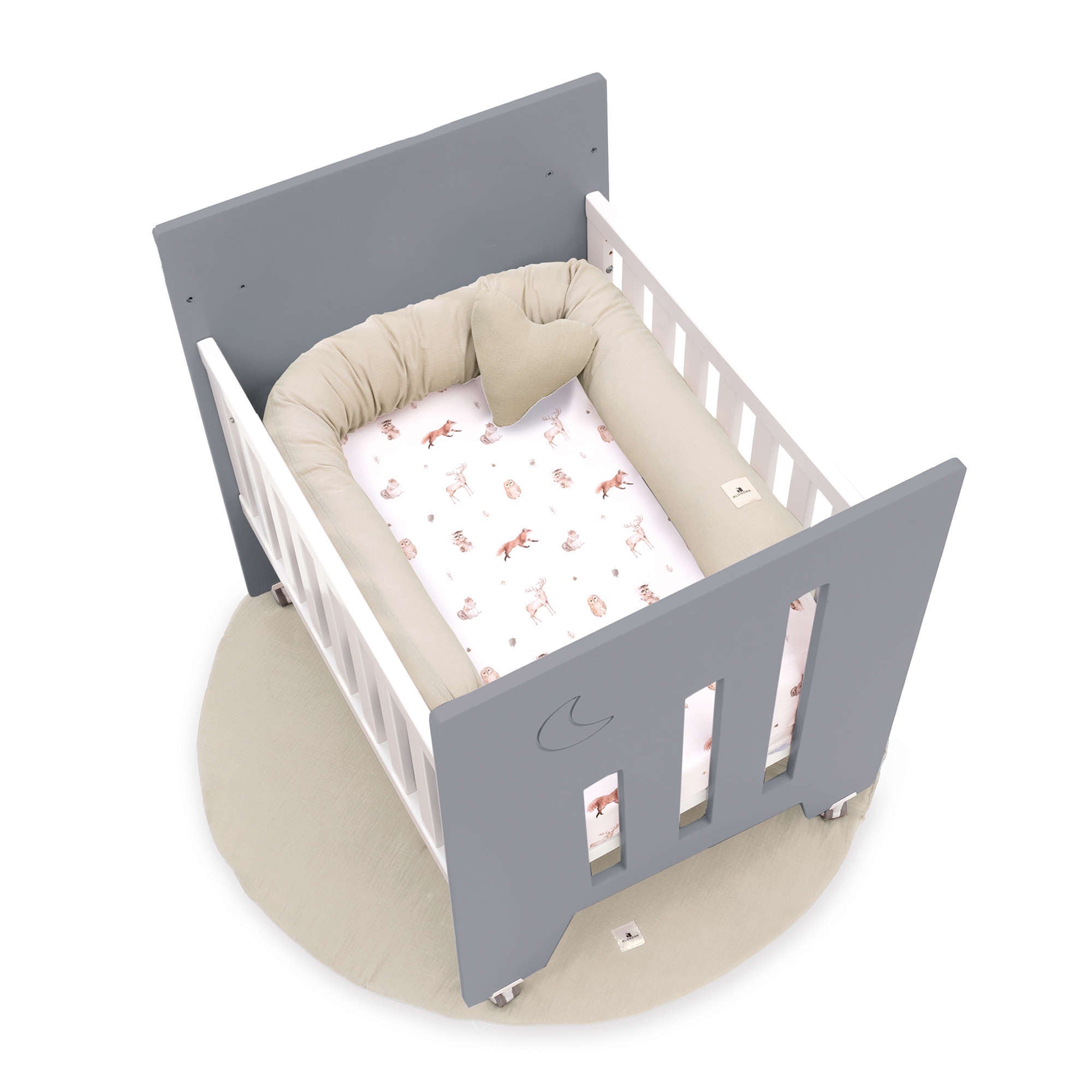 Minicuna colecho (5en1) con ruedas 60x80 cm antracita · Omni Uno Antracita C181A-M7758
