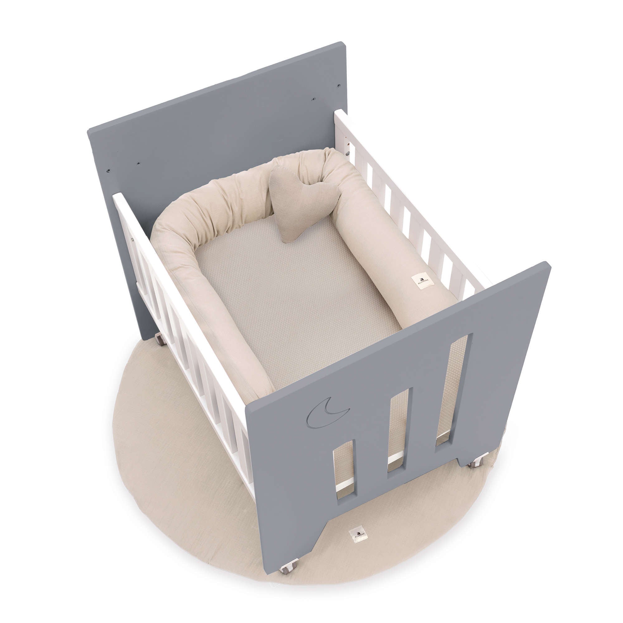 Minicuna colecho (5en1) con ruedas 60x80 cm antracita · Omni Uno Antracita C181A-M7758