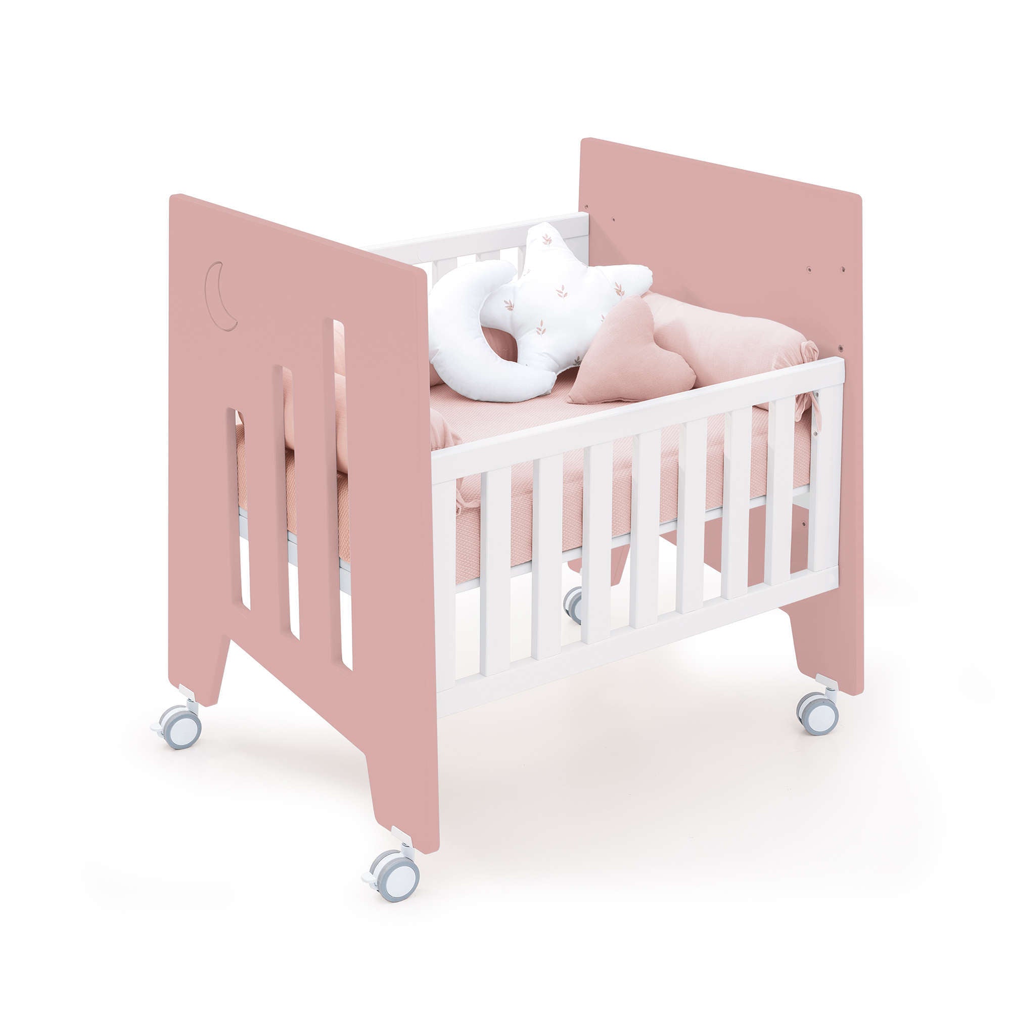 Minicuna 60x80 cm y cuna 60x120 cm (7en1) rosa · Omni Tre Quarzo C181T-M7759