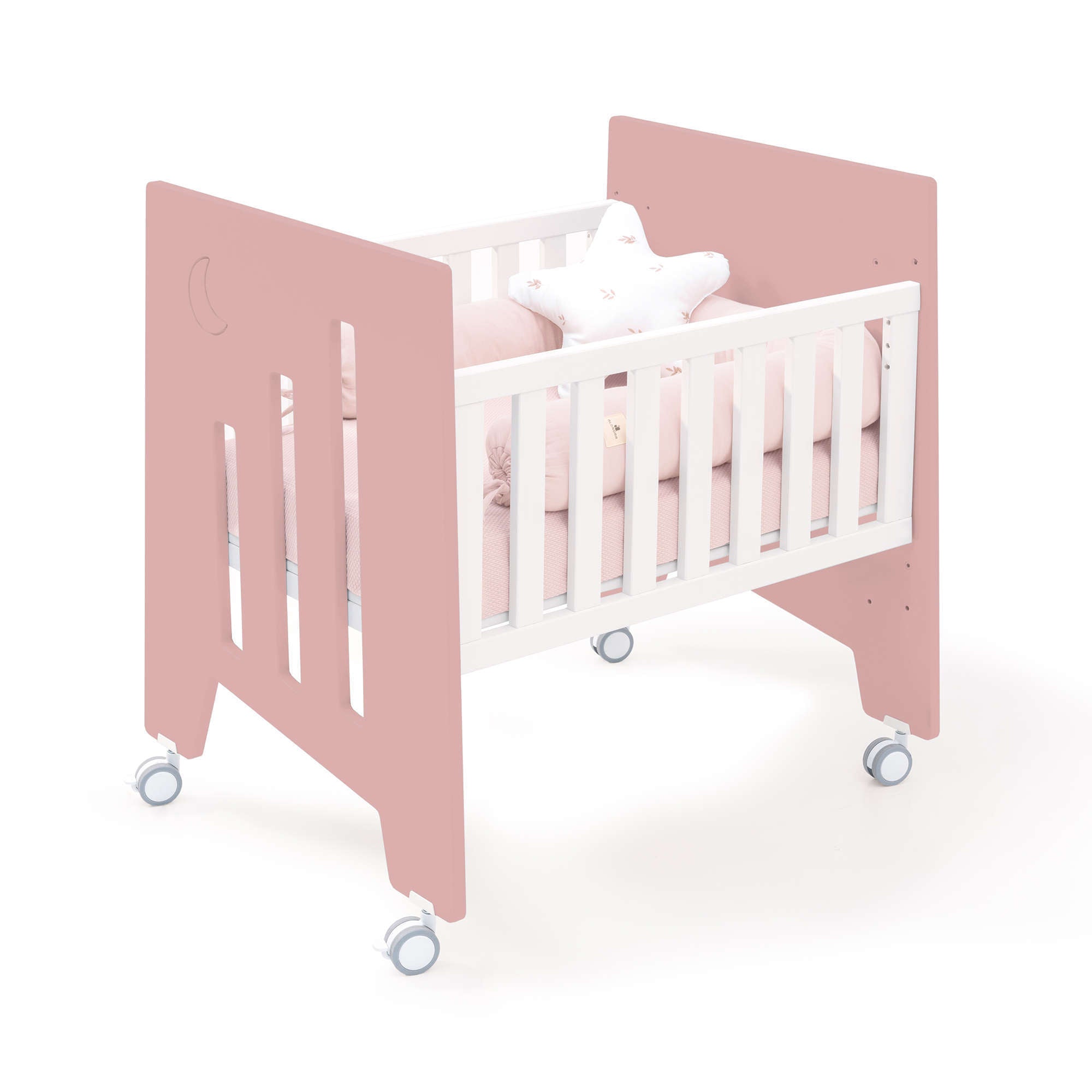 Minicuna 60x80 cm y cuna 60x120 cm (7en1) rosa · Omni Tre Quarzo C181T-M7759