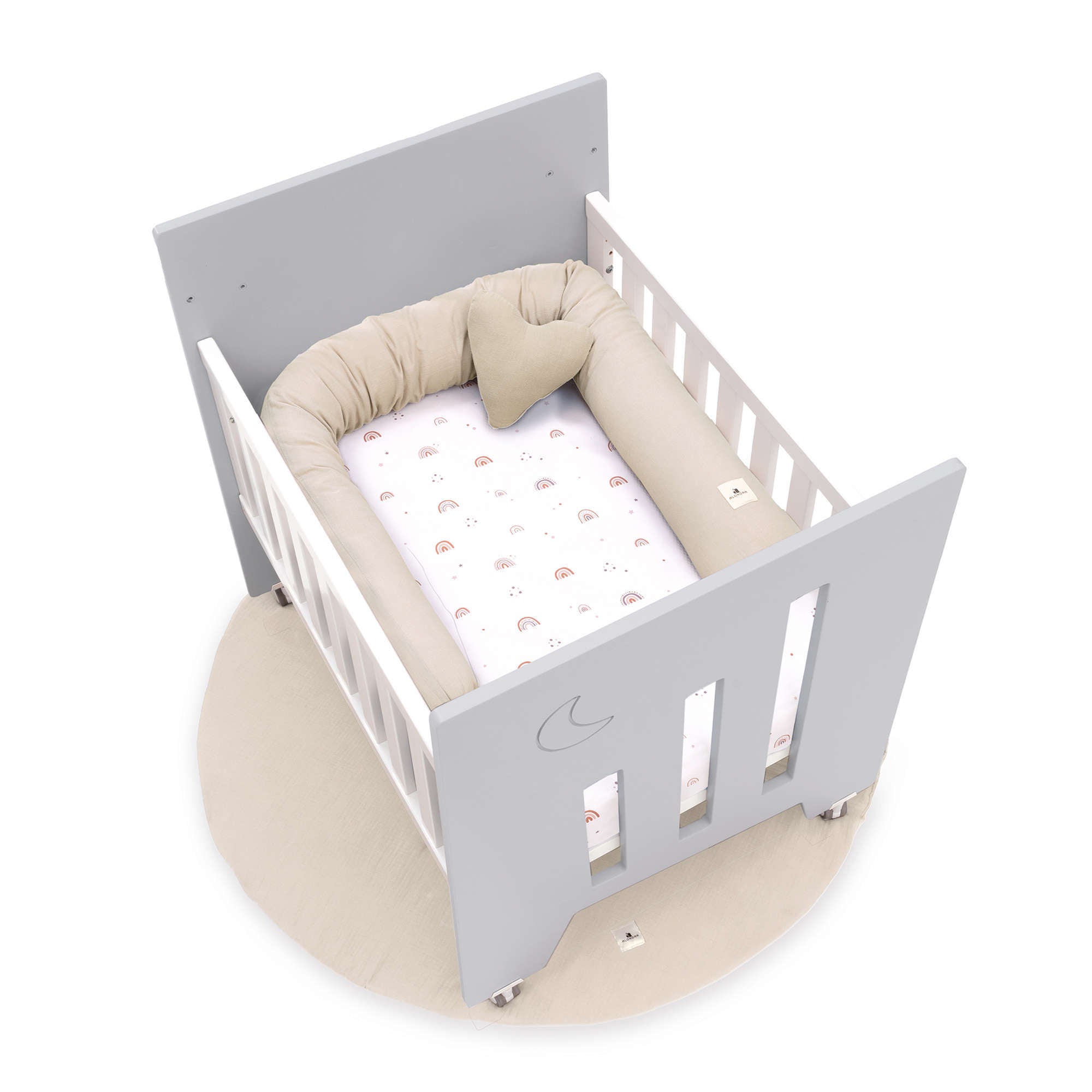 Minicuna colecho (5en1) con ruedas 60x80 cm gris · Omni Uno Grey C181A-M7778