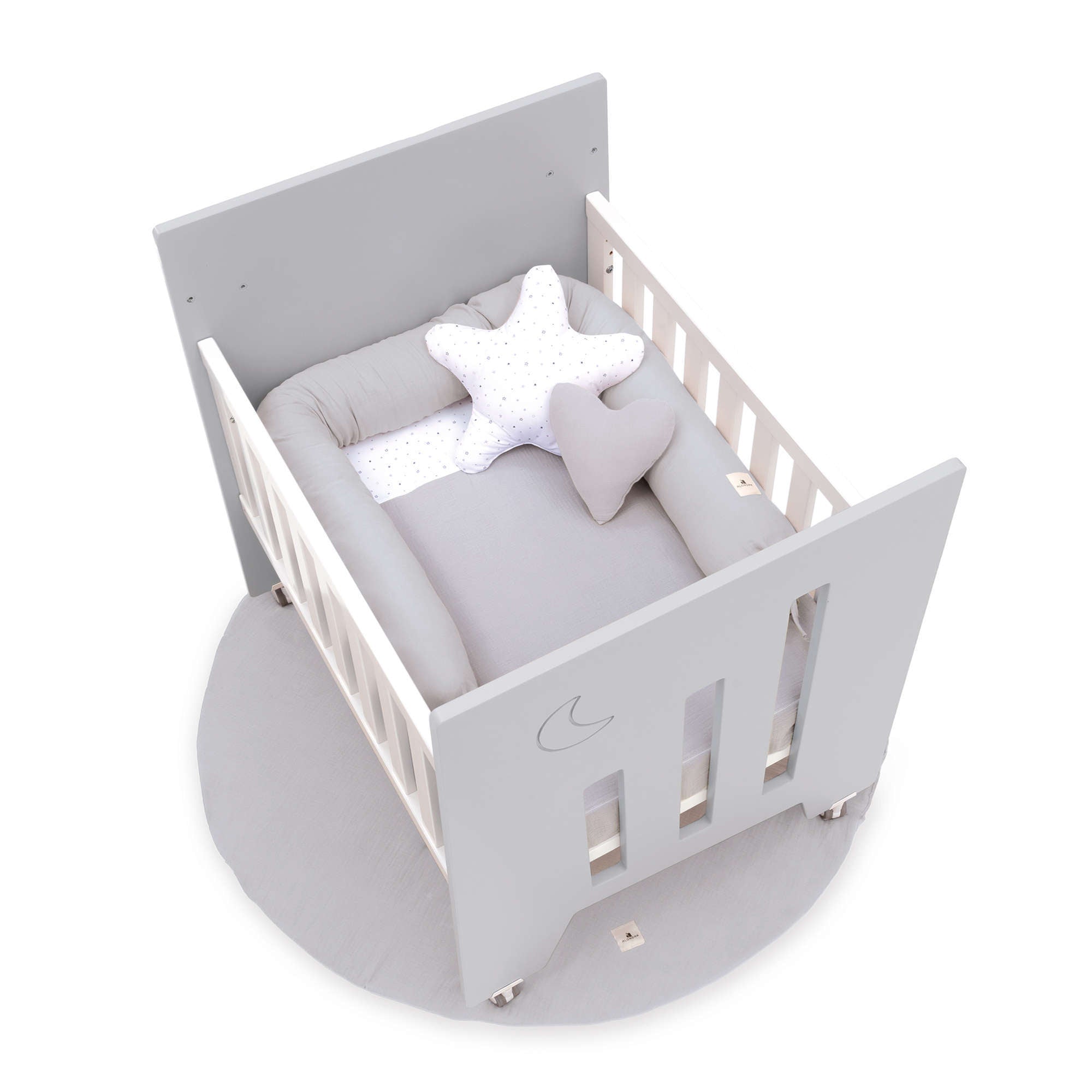 Minicuna colecho (5en1) con ruedas 60x80 cm gris · Omni Uno Grey C181A-M7778