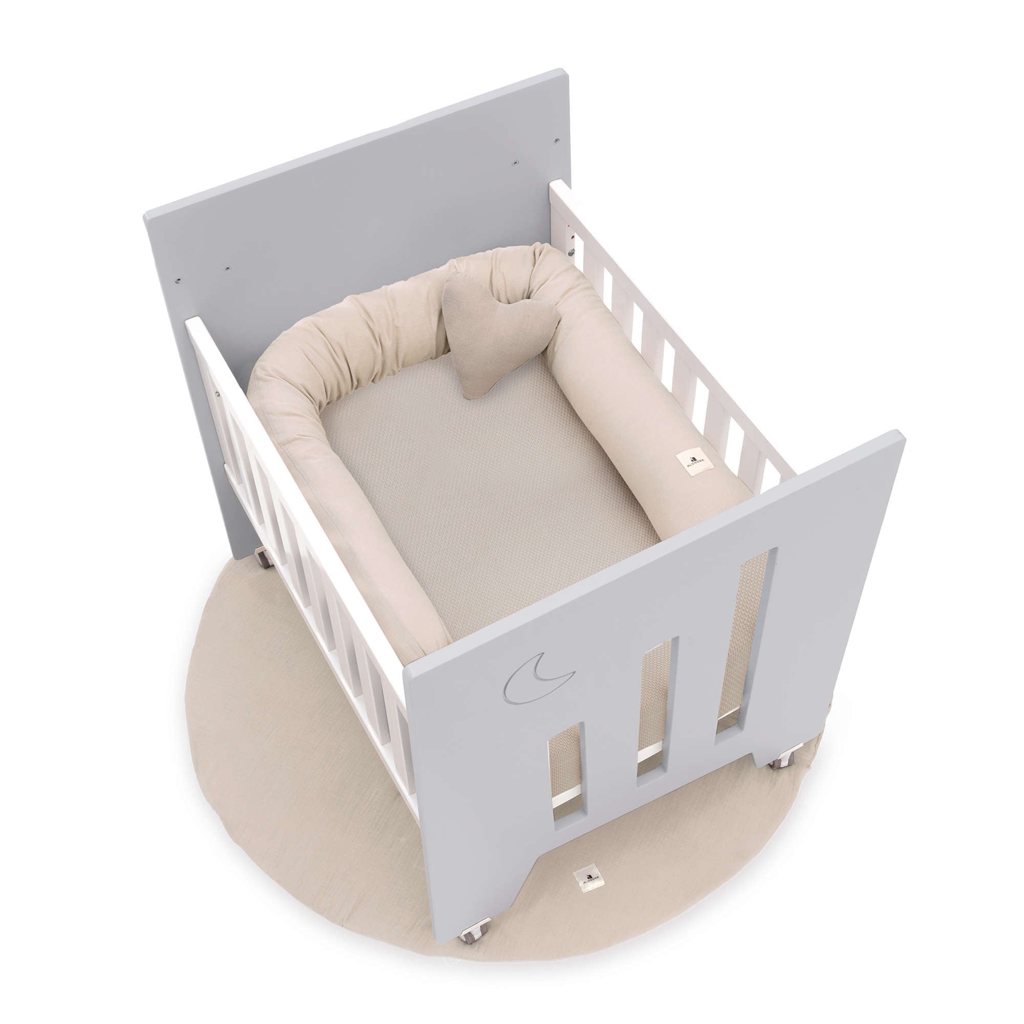 Minicuna colecho (5en1) con ruedas 60x80 cm gris · Omni Uno Grey C181A-M7778