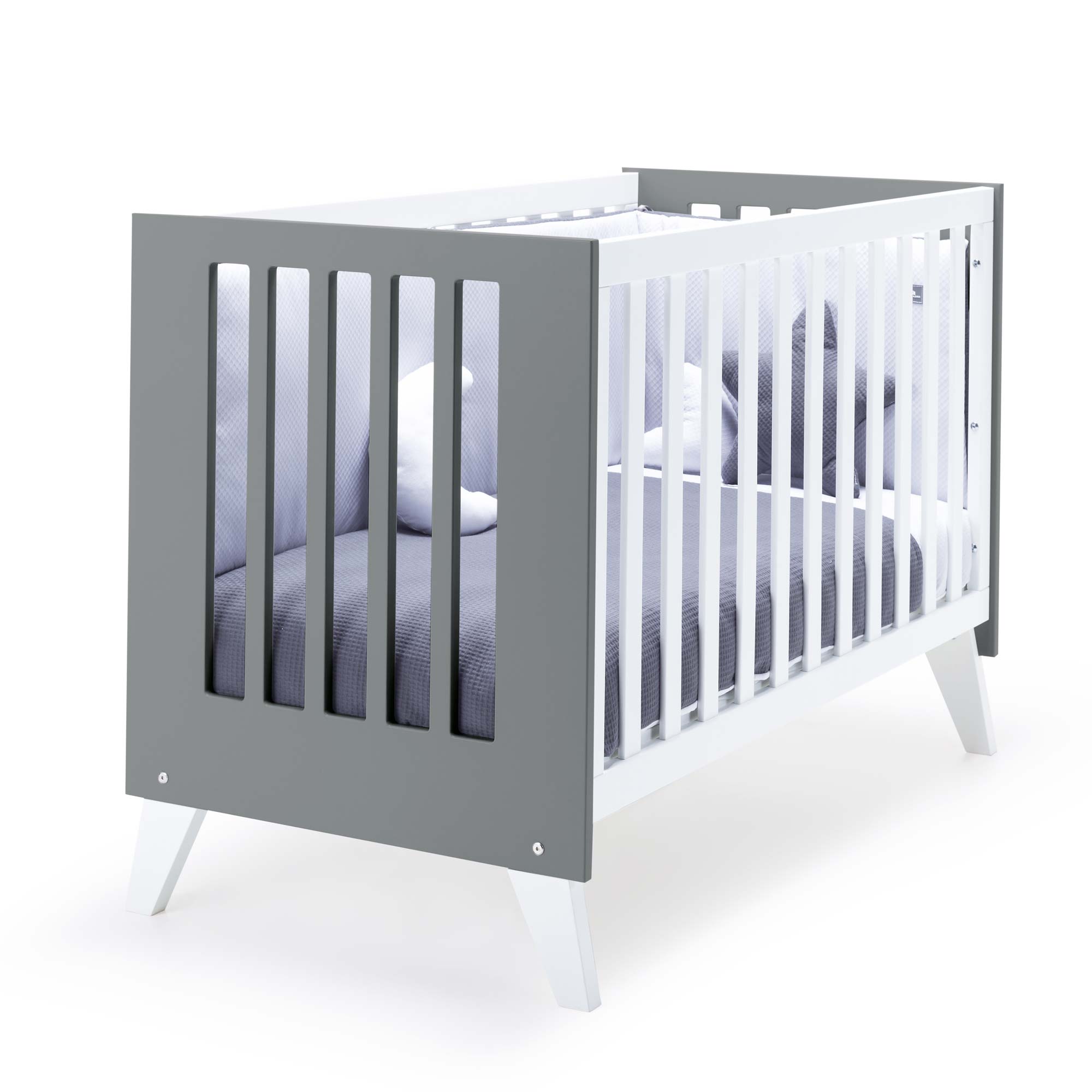 Habitación infantil bebés blanco y gris antracita · Style Antracita