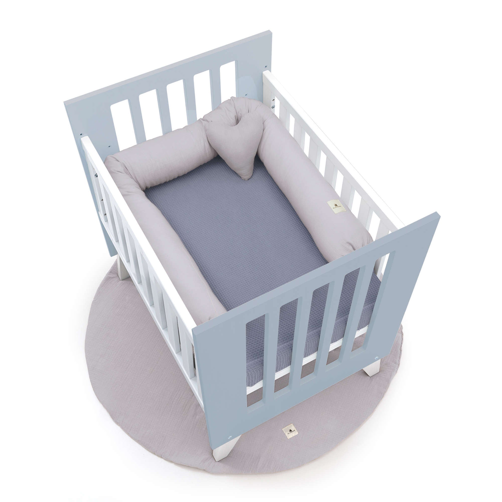 Minicuna 60x80 cm para colecho (5en1) blanca/azul · Nexo Uno Blu denim C187A-M7741