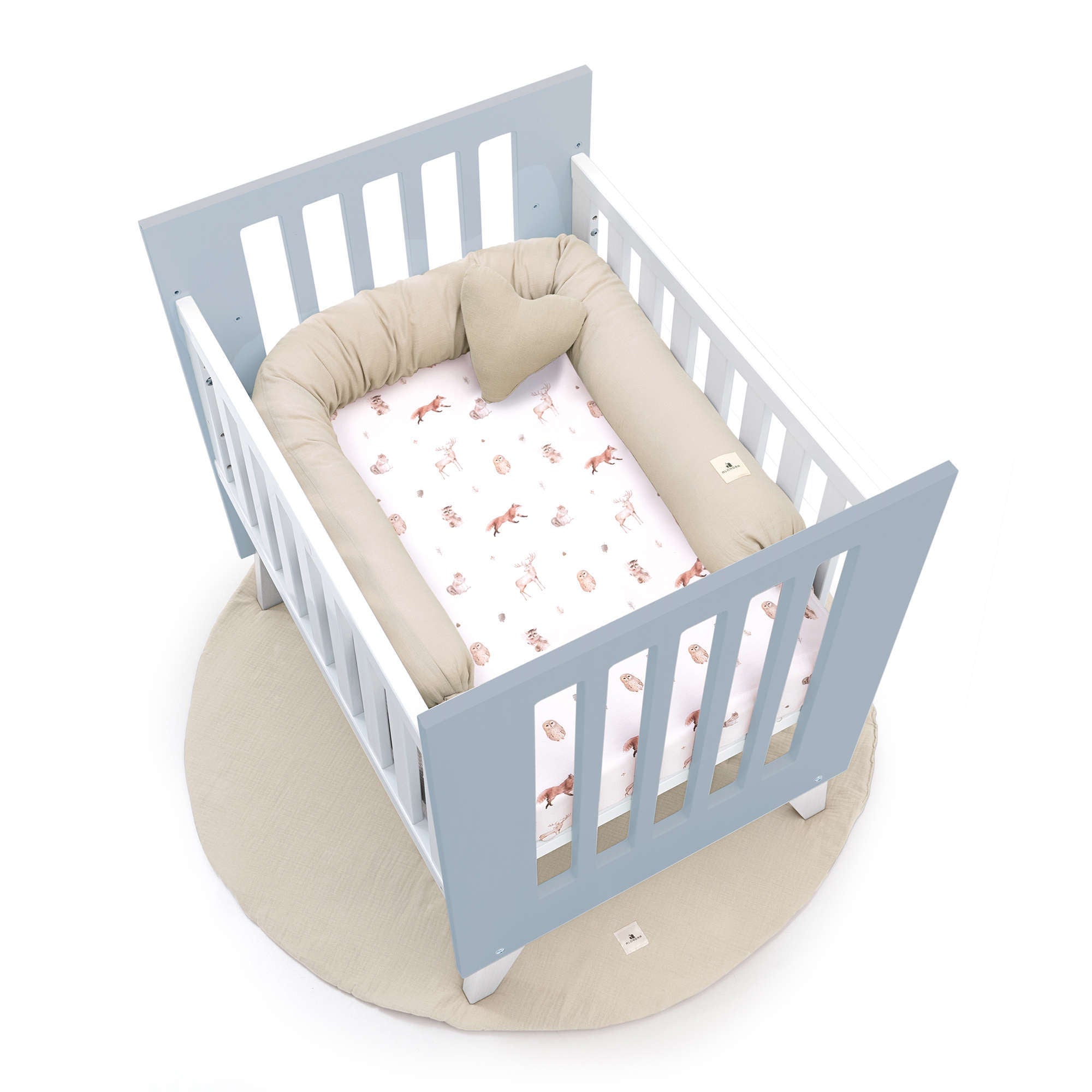 Minicuna 60x80 cm para colecho (5en1) blanca/azul · Nexo Uno Blu denim C187A-M7741