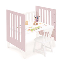 Minicuna y cuna todo en uno (7en1) blanca/rosa claro · Nexo Tre Flamingo C187T-M7742