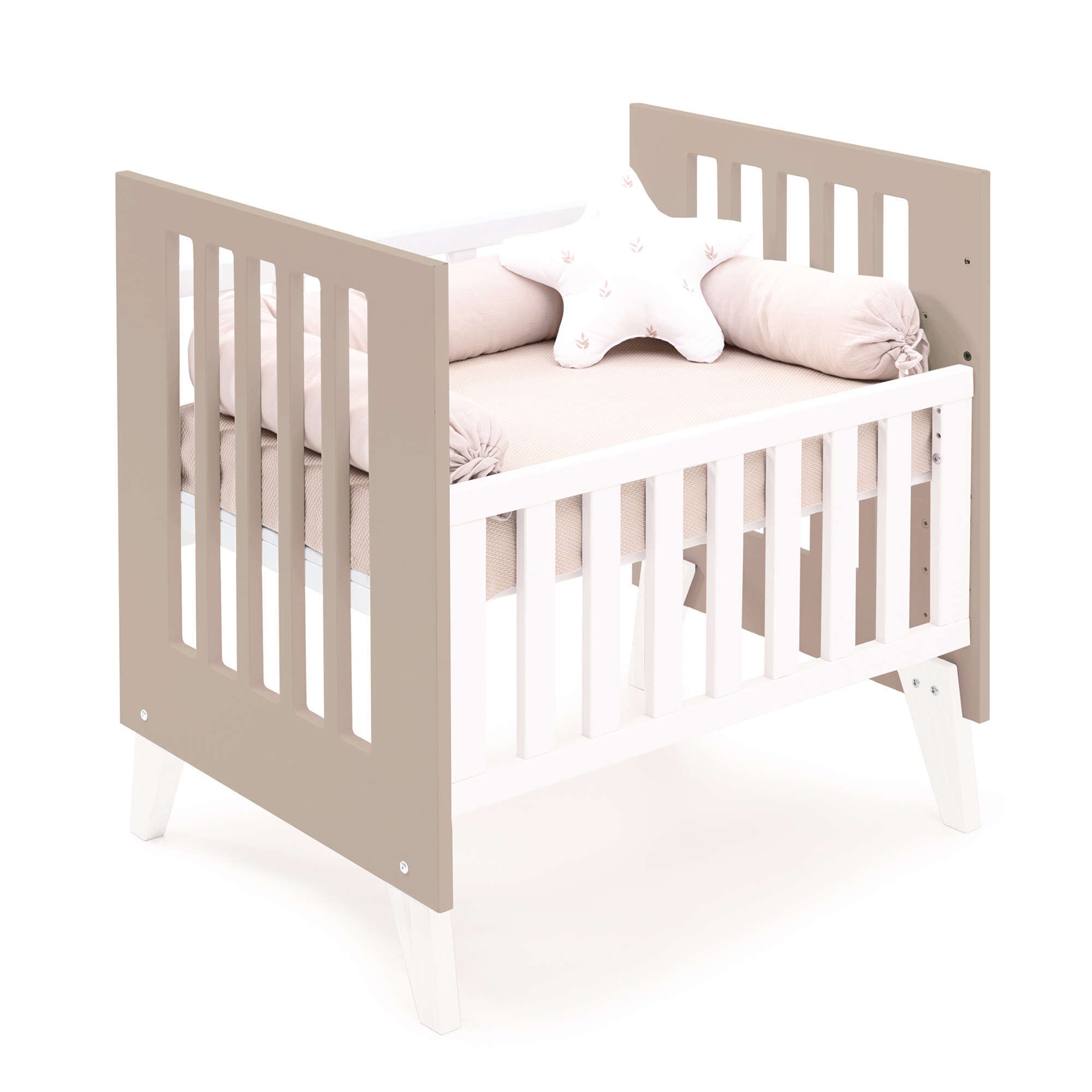 Minicuna 60x80 cm para colecho (5en1) blanca/beige · Nexo Uno Arena C187A-M7753