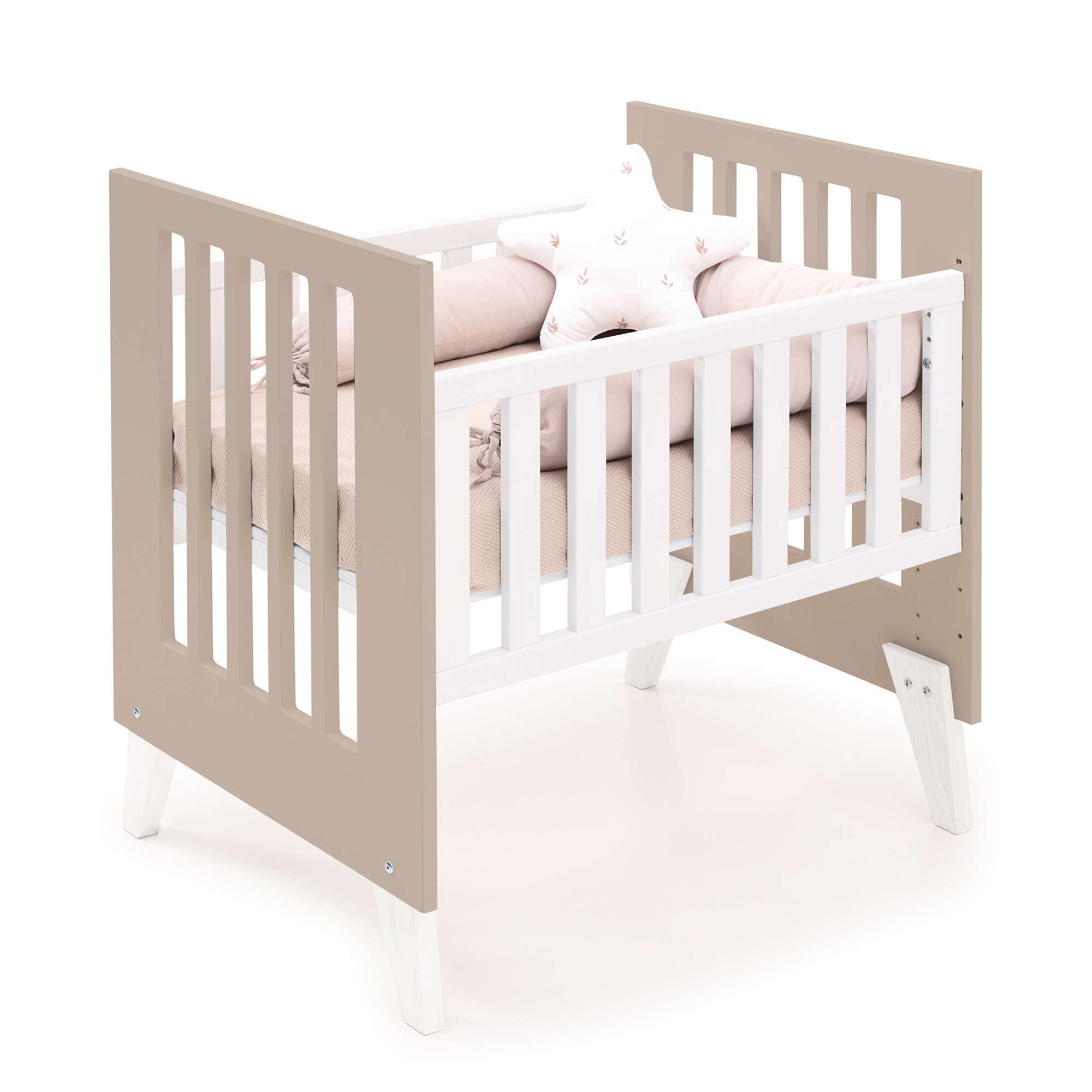 Minicuna 60x80 cm para colecho (5en1) blanca/beige · Nexo Uno Arena C187A-M7753