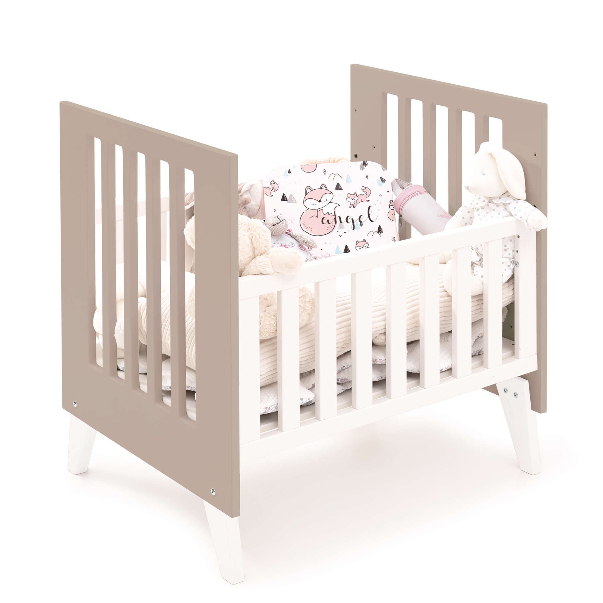 Minicuna 60x80 cm para colecho (5en1) blanca/beige · Nexo Uno Arena C187A-M7753
