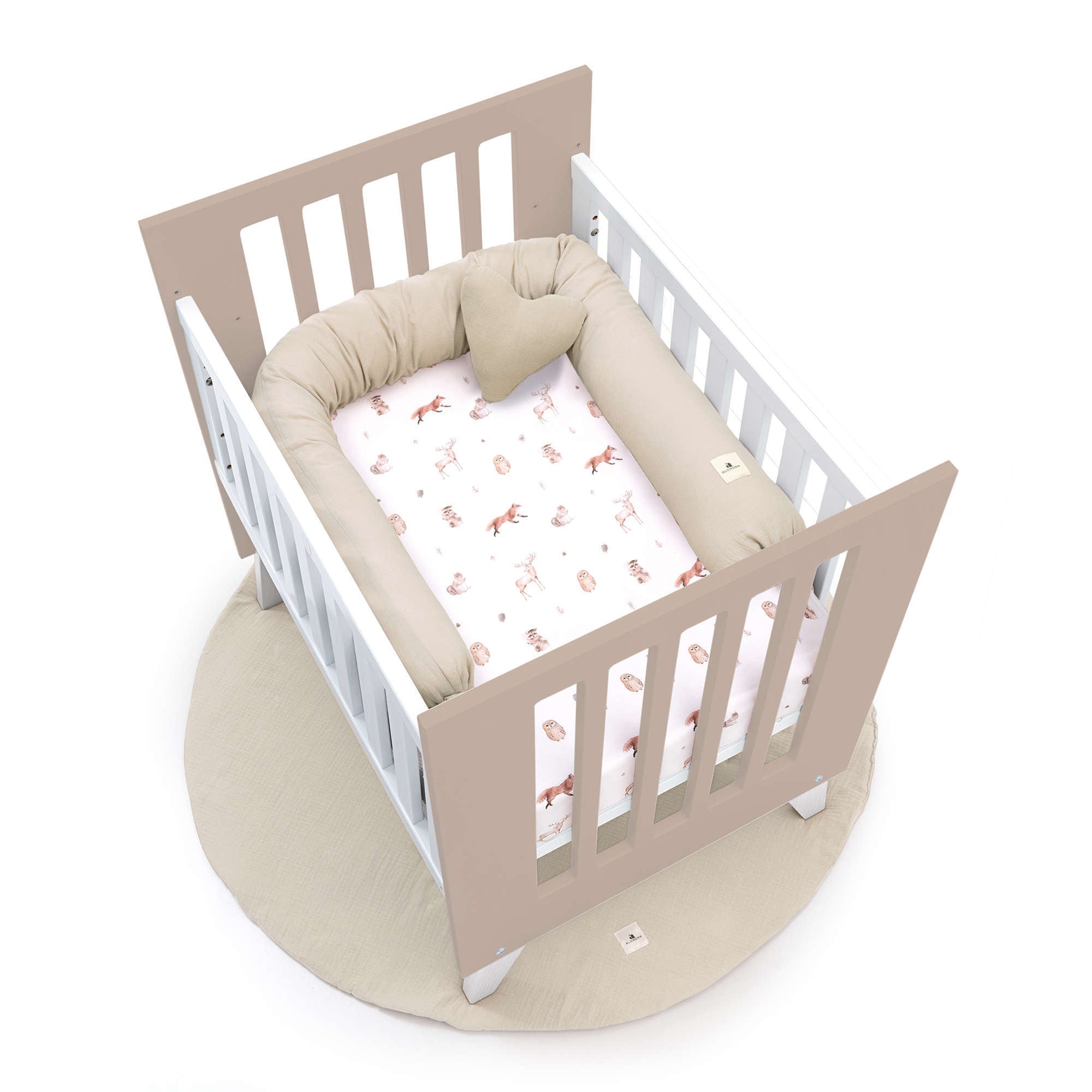Minicuna 60x80 cm para colecho (5en1) blanca/beige · Nexo Uno Arena C187A-M7753