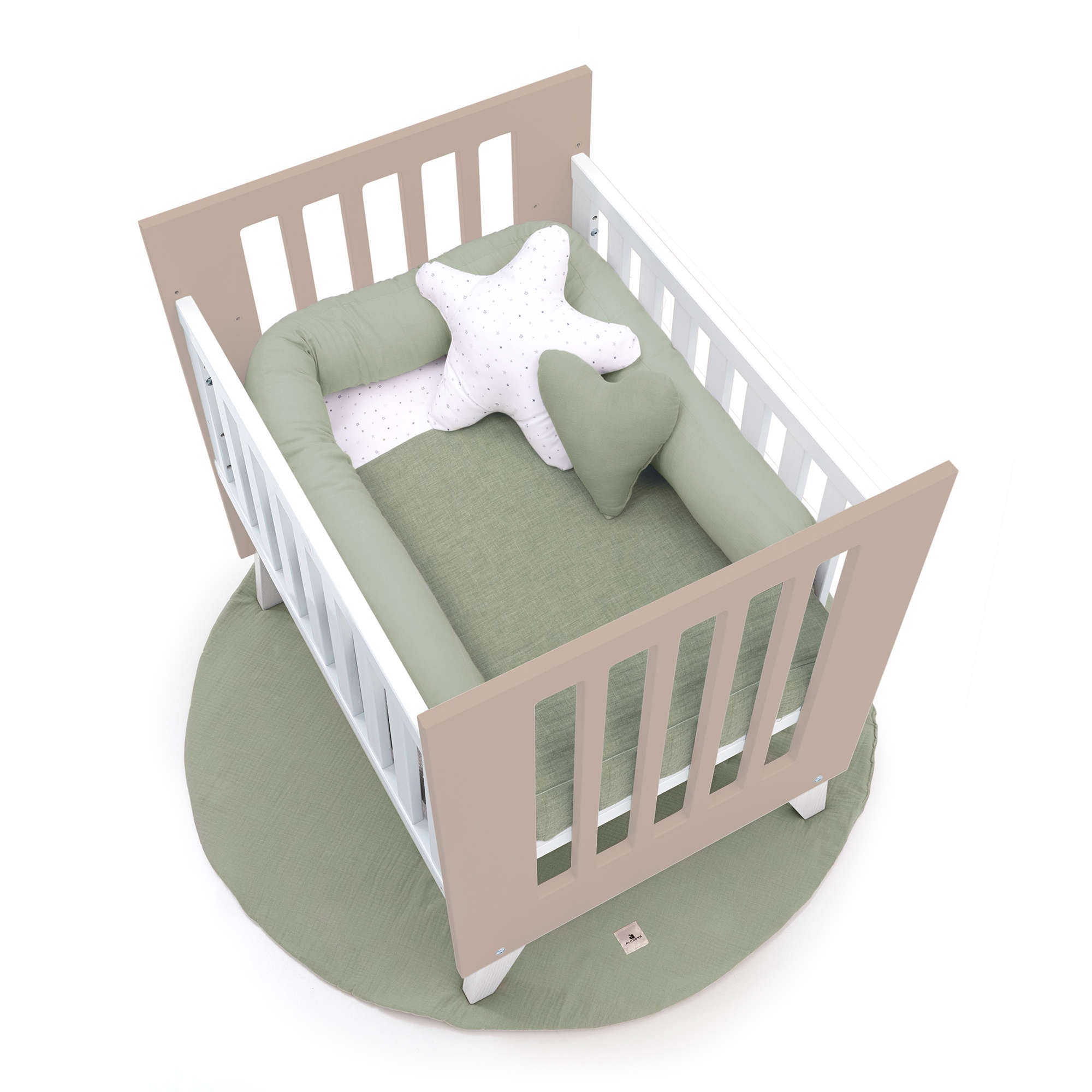 Minicuna 60x80 cm para colecho (5en1) blanca/beige · Nexo Uno Arena C187A-M7753