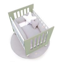 Minicuna 60x80 cm para colecho (5en1) blanca/verde-oliva · Nexo Uno Erba C187A-M7756