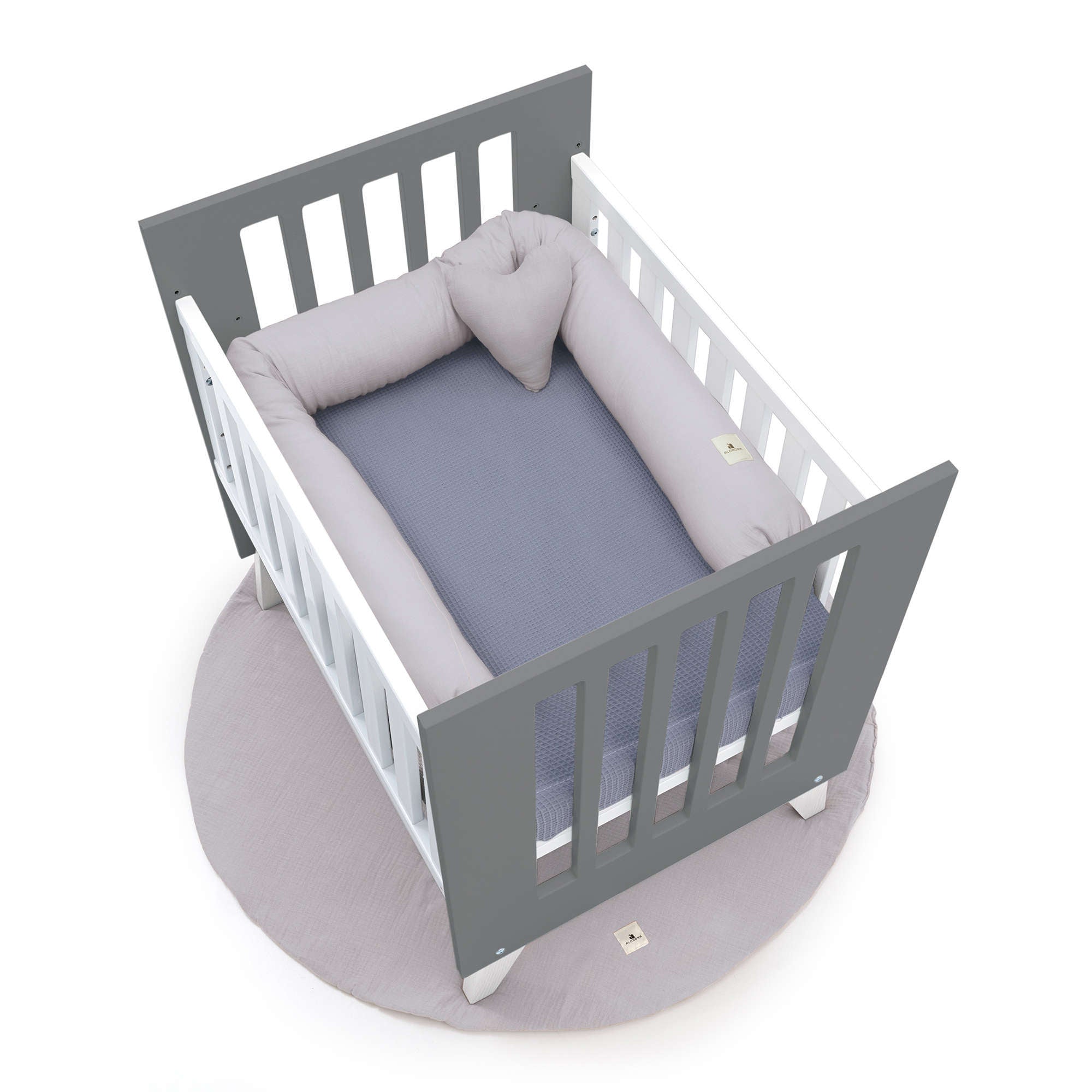 Minicuna 60x80 cm para colecho (5en1) blanca/antracita · Nexo Uno Antracita C187A-M7758