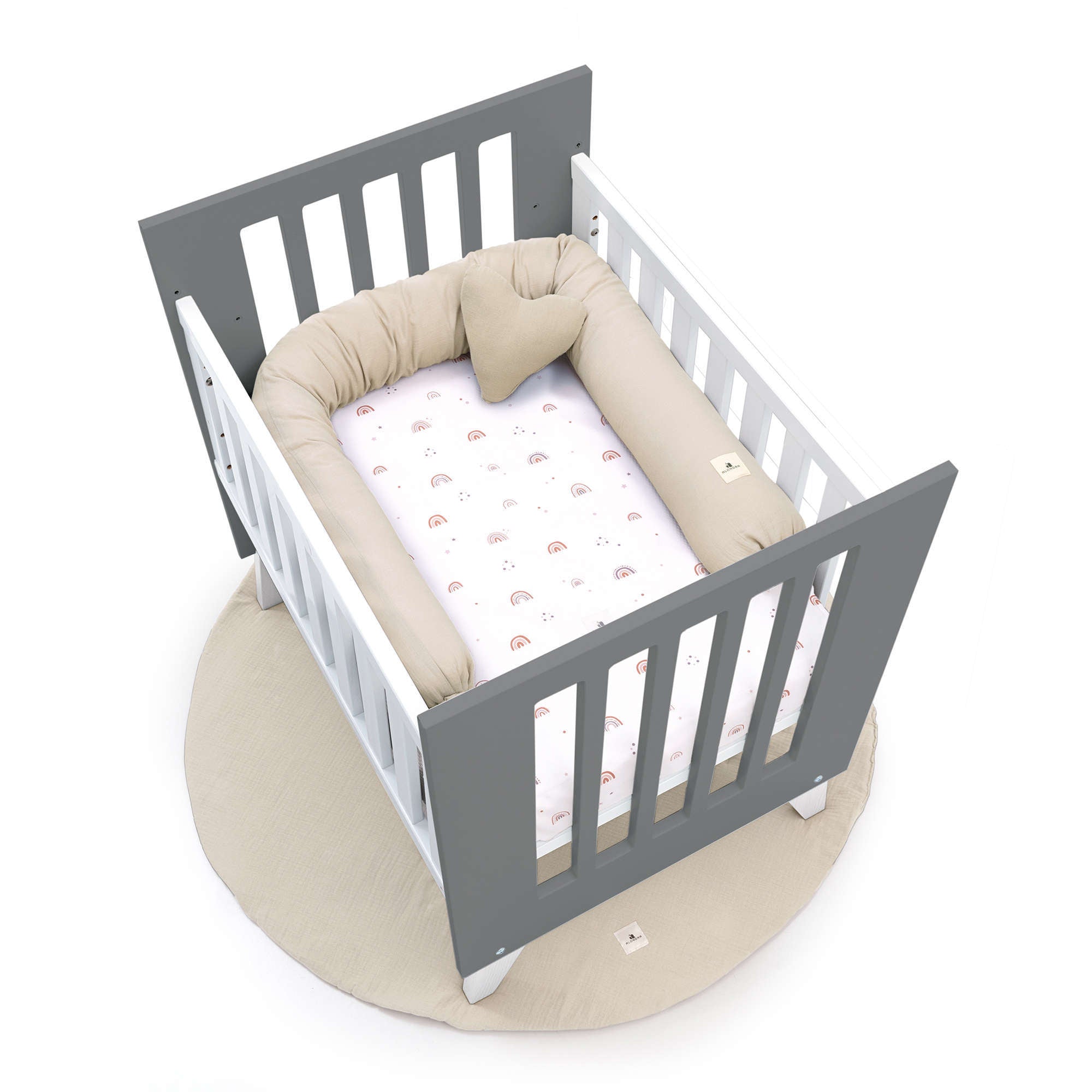 Minicuna 60x80 cm para colecho (5en1) blanca/antracita · Nexo Uno Antracita C187A-M7758