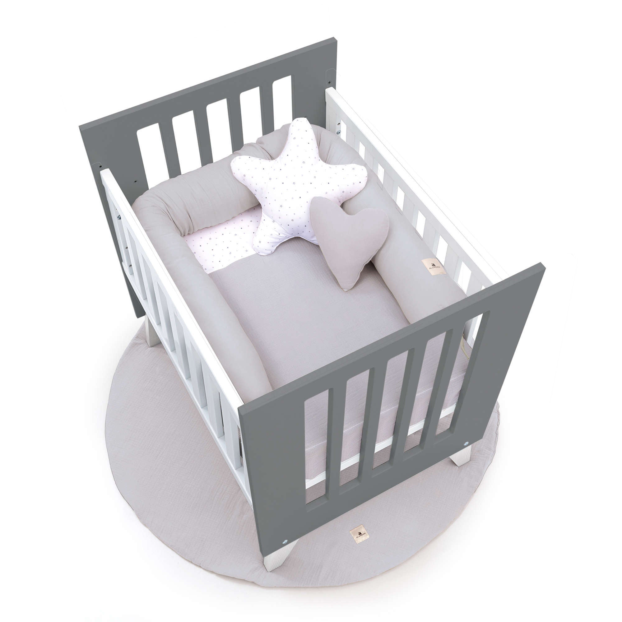 Minicuna 60x80 cm para colecho (5en1) blanca/antracita · Nexo Uno Antracita C187A-M7758