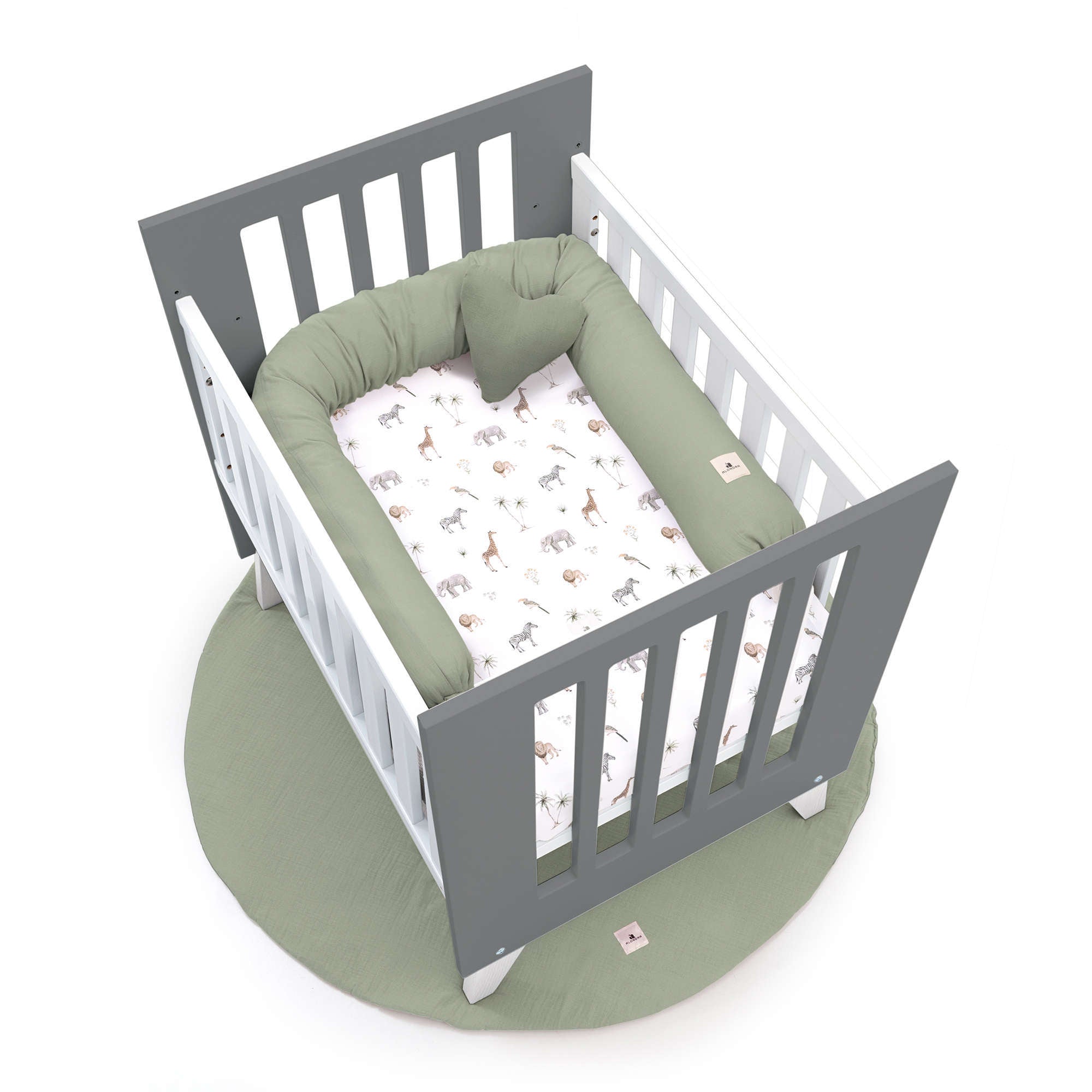 Minicuna 60x80 cm para colecho (5en1) blanca/antracita · Nexo Uno Antracita C187A-M7758