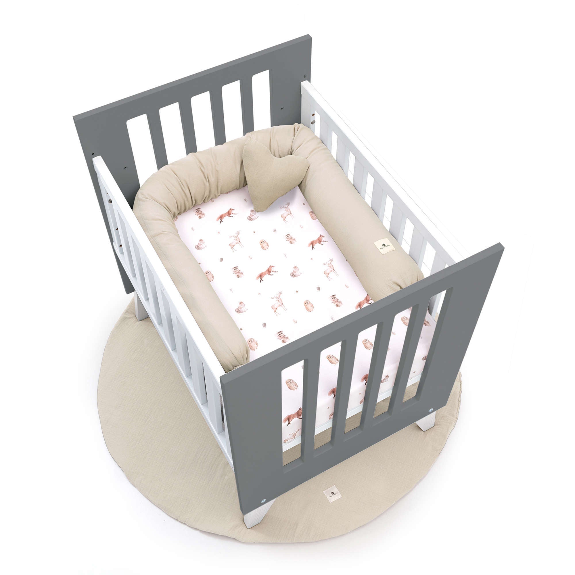 Minicuna 60x80 cm para colecho (5en1) blanca/antracita · Nexo Uno Antracita C187A-M7758