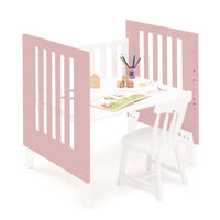 Minicuna 60x80 cm para colecho (5en1) blanca/rosa · Nexo Uno Quarzo C187A-M7759