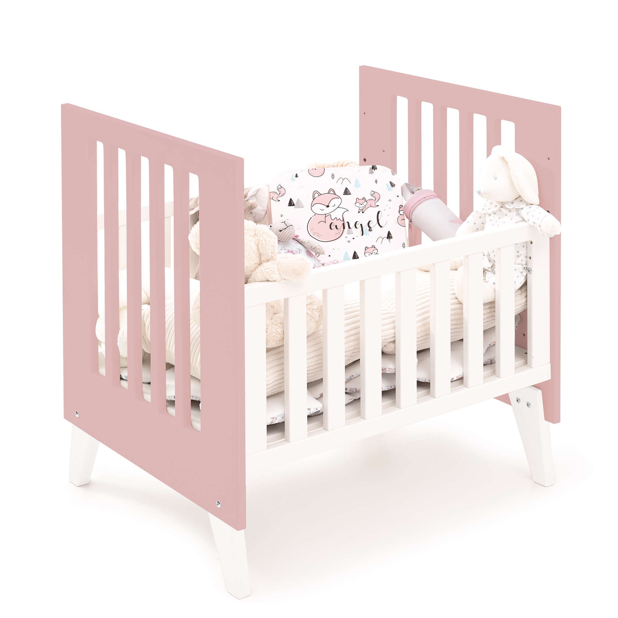 Minicuna 60x80 cm para colecho (5en1) blanca/rosa · Nexo Uno Quarzo C187A-M7759