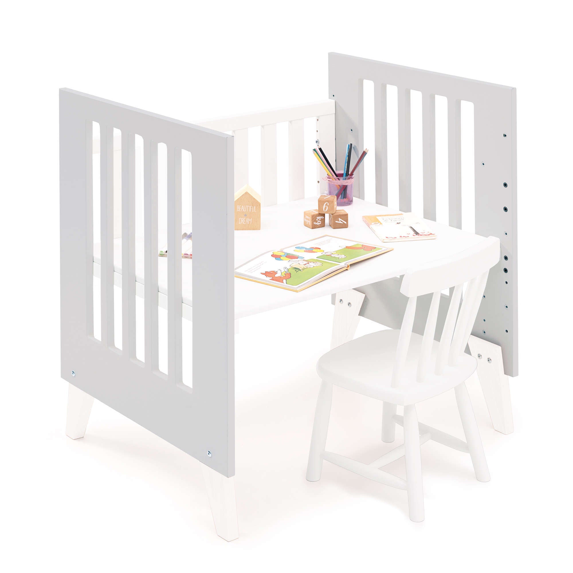 Minicuna 60x80 cm para colecho (5en1) blanca/gris · Nexo Uno Grey C187A-M7778