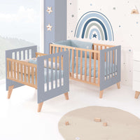 Minicuna convertible en cuna (7en1) madera/azul · Nexor Tre Blu denim C187RT-M4195